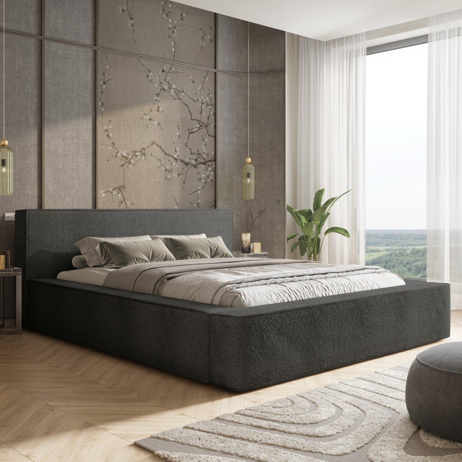 Polsterbett Delano Boucle 140x200 mit Holzrahmen Quelle 92