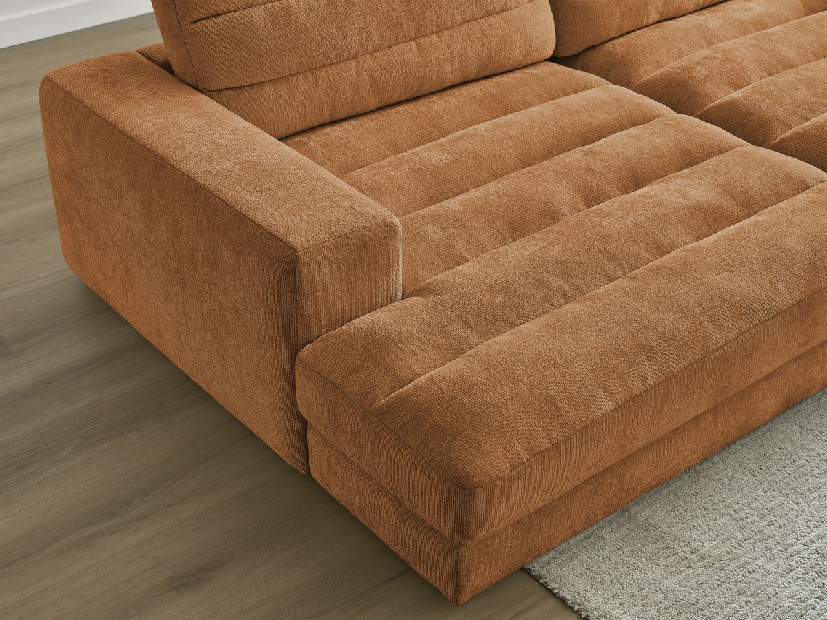 Bobochic Sierra Sofa 4-Sitzer Strukturstoff Orange