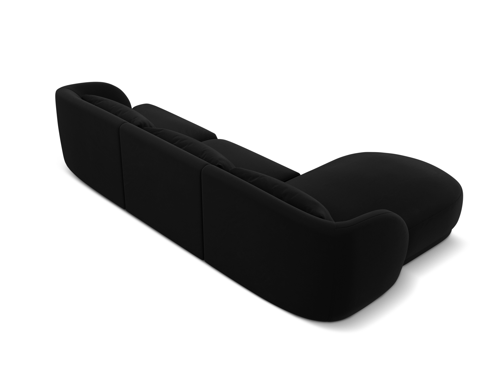Cosmopolitan Design Ecksofa Tulum 4-Sitzer Samt Bluvel Schwarz Links