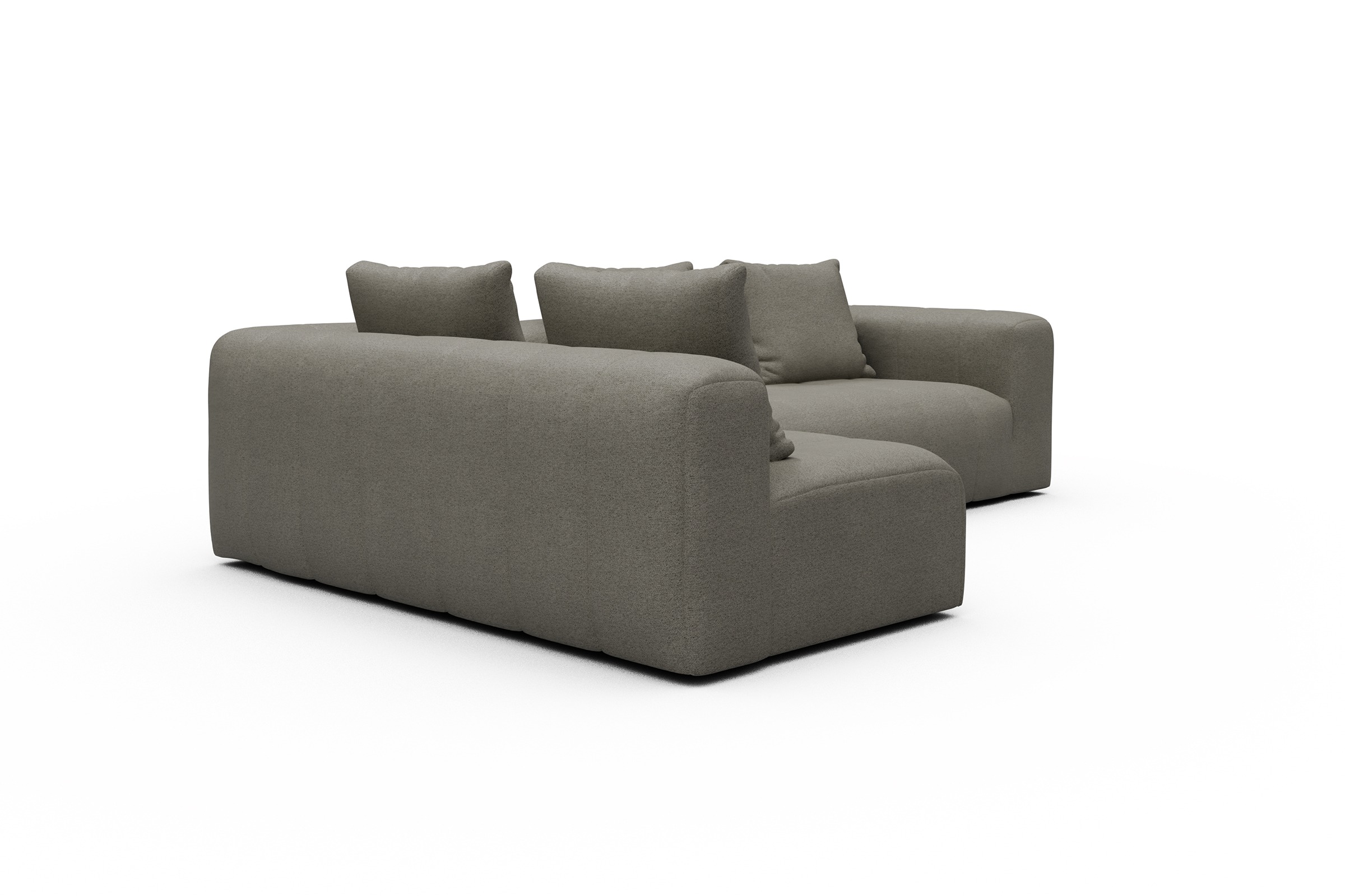 Ecksofa Hugo 2x 2,5-Sitzer Armlehne rechts Denari-Warm-Grey