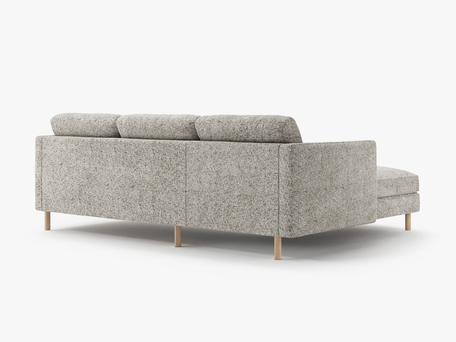 Micadoni Ecksofa Eden Groß 3-Sitzer Links Strukturierter Stoff Beige Melange
