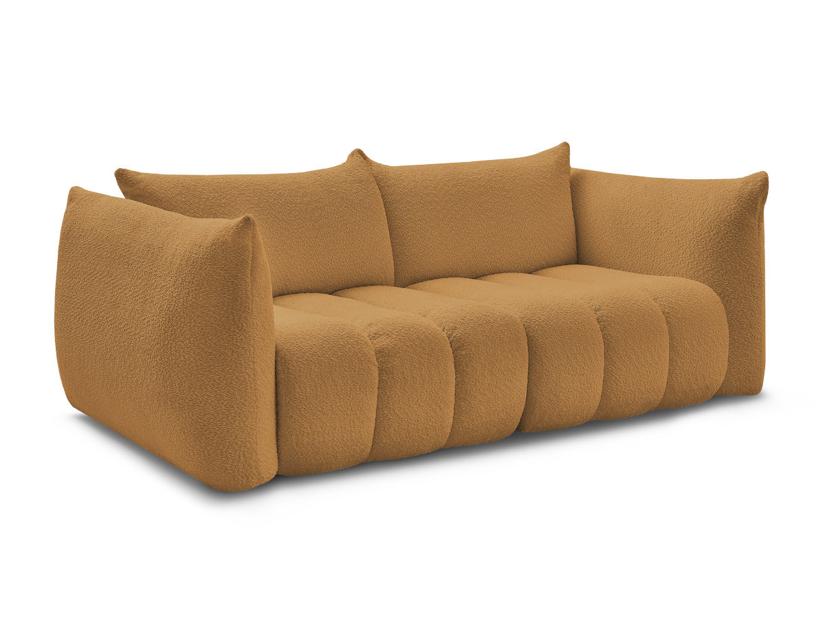 Bobochic Azra Sofa 3-Sitzer Bouclé-Stoff Gelb