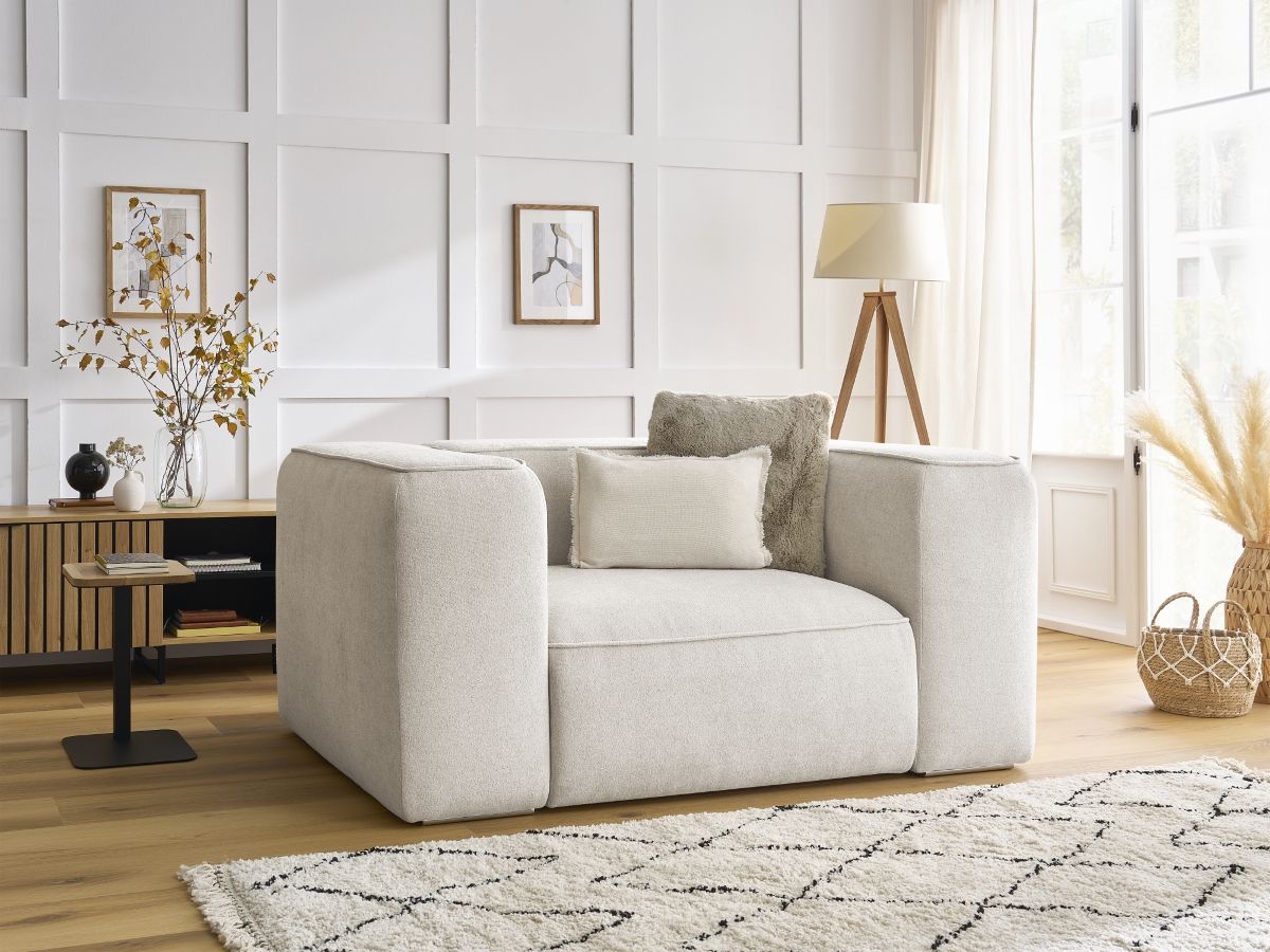 Bobochic Zephyr Sessel Strukturstoff Weiß