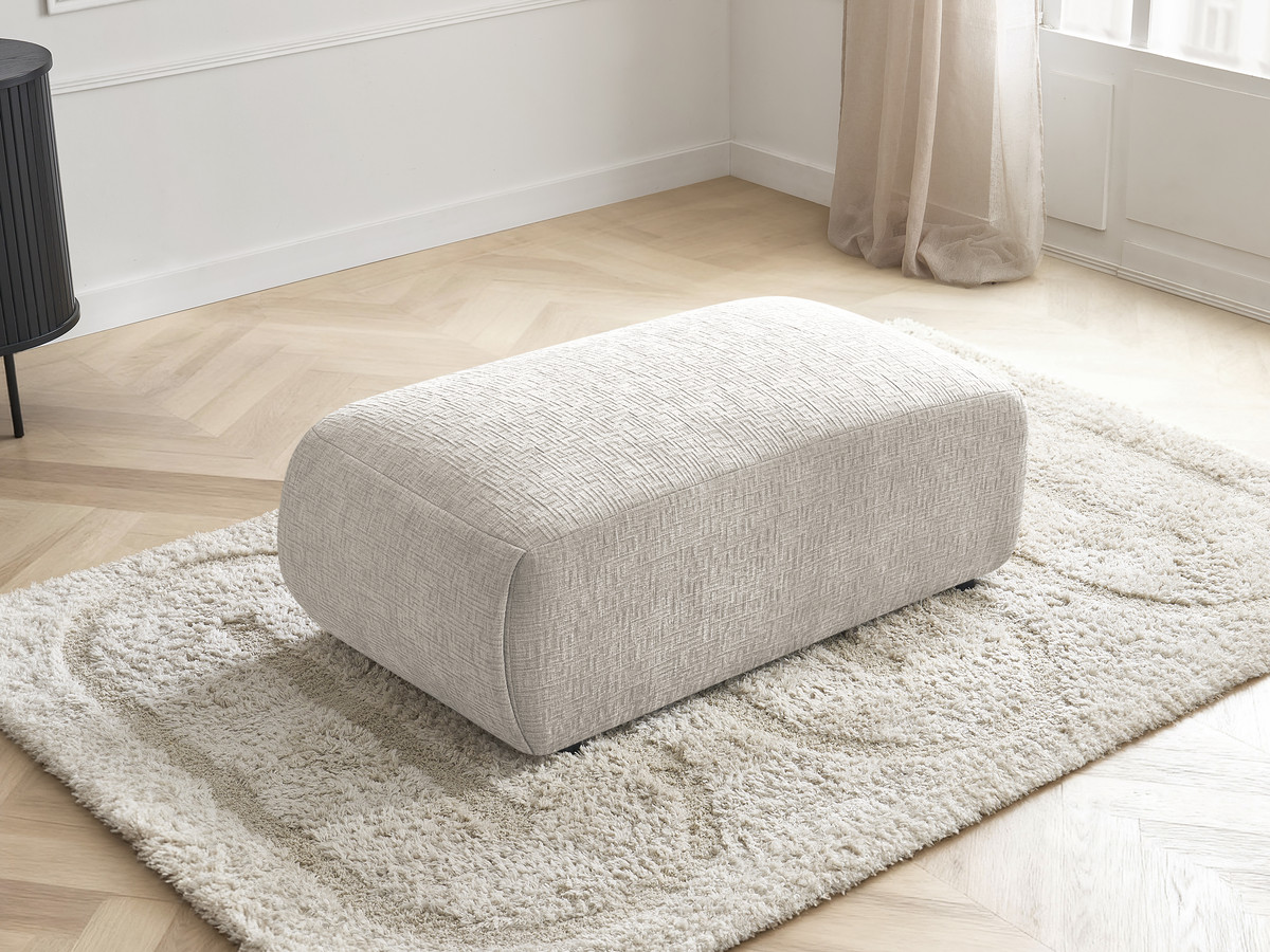 Bobochic Jana Pouf 63 × 114 cm Strukturstoff Beige