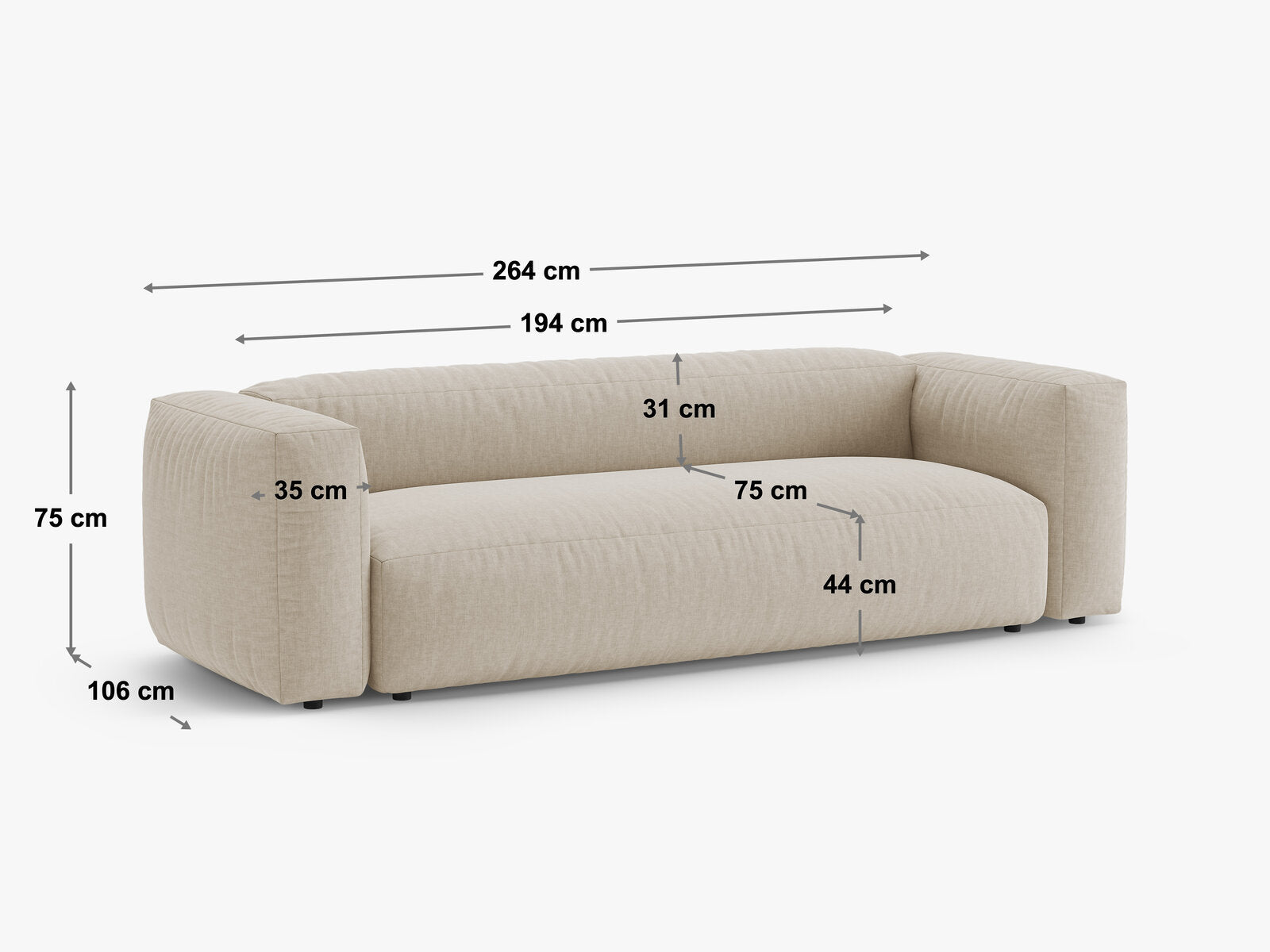 Micadoni Martina Sofa mit Bettfunktion Strukturierter Stoff Boston Moosgrün
