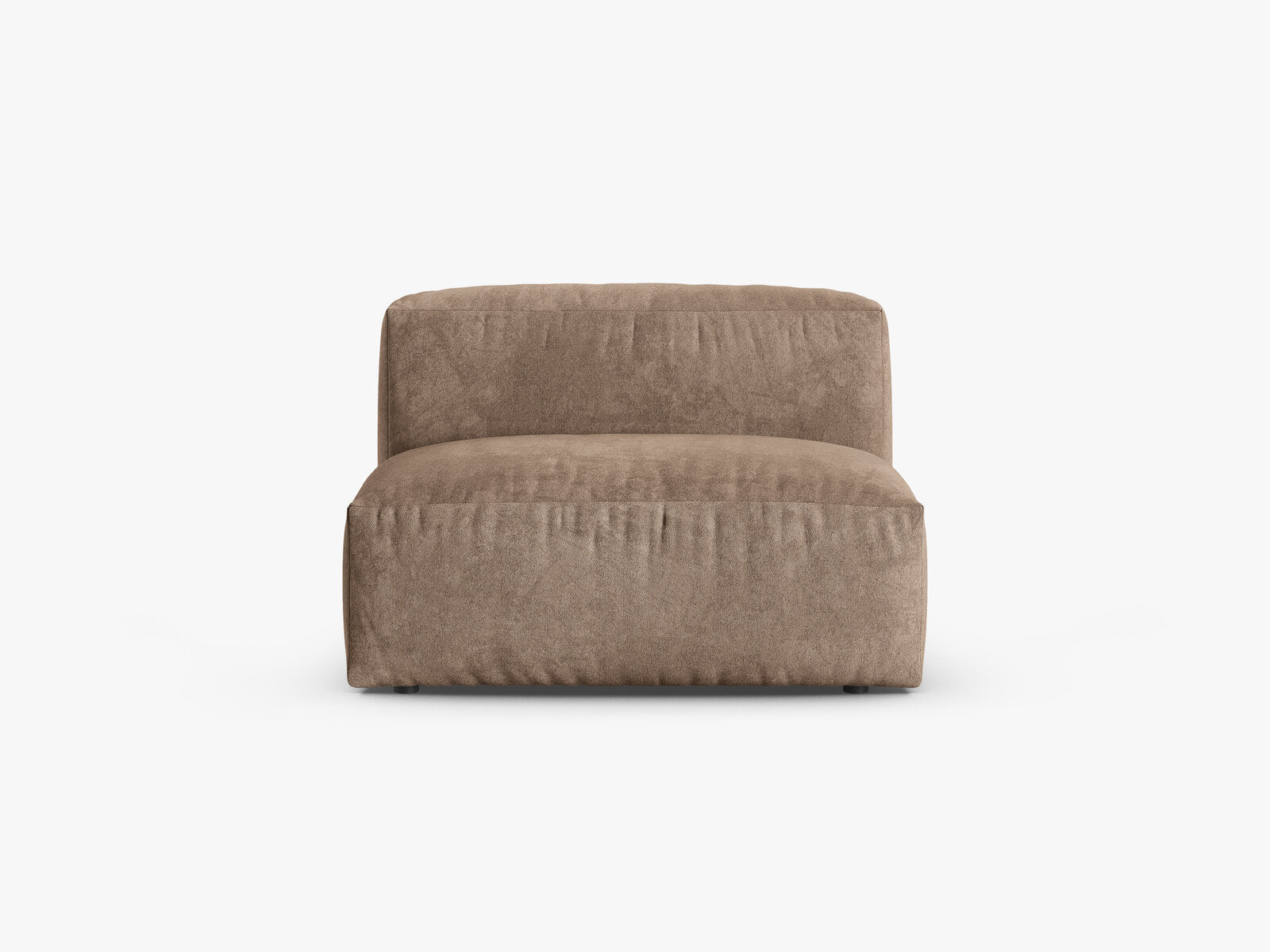 Micadoni Mittelmodul Martina 1-Sitzer 90cm Sitztiefe Samt Vogue Dunkelbeige