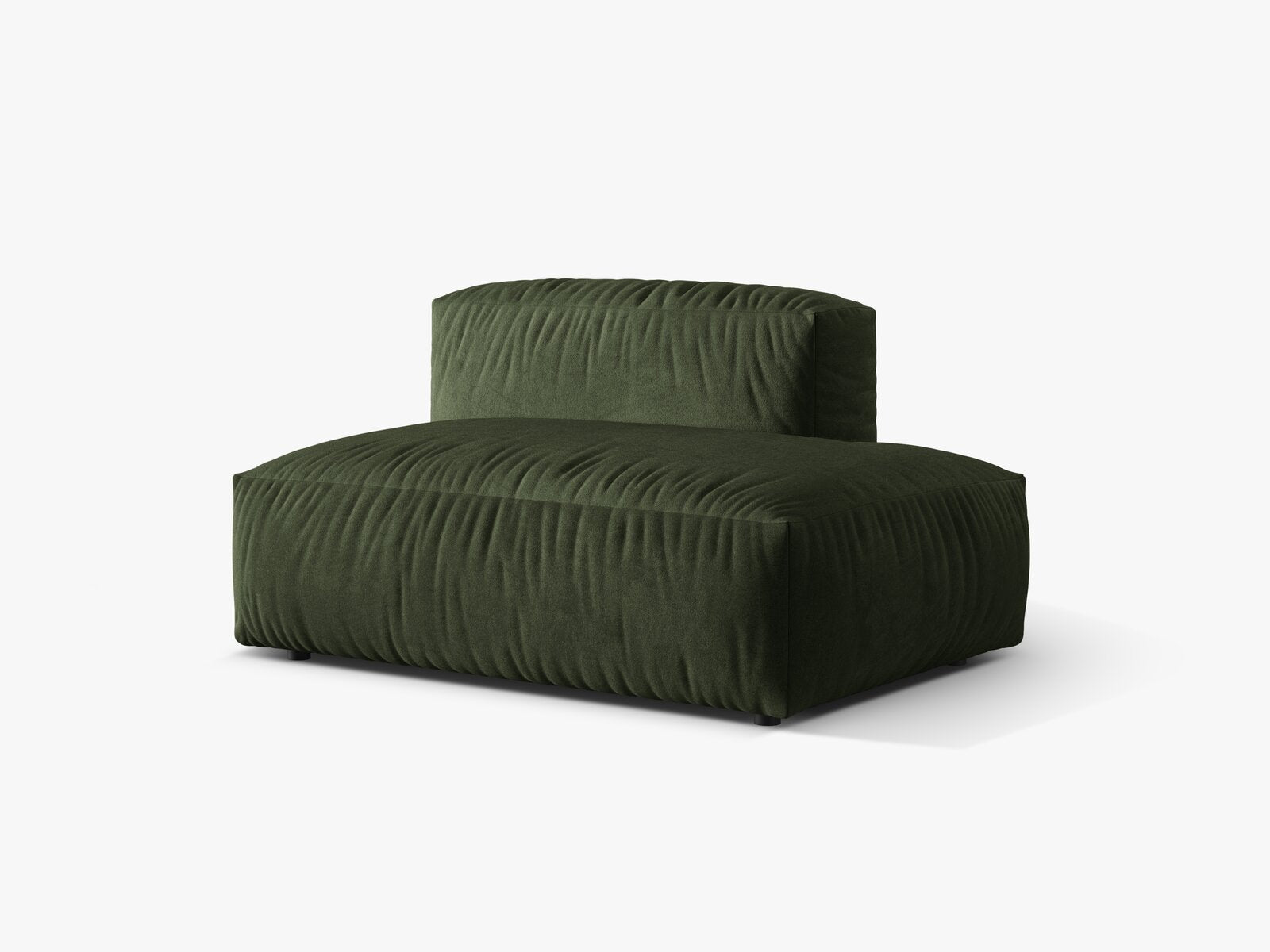 Micadoni Ecksofa-Modul Martina 1-Sitzer Samt Vogue Grün Rechts
