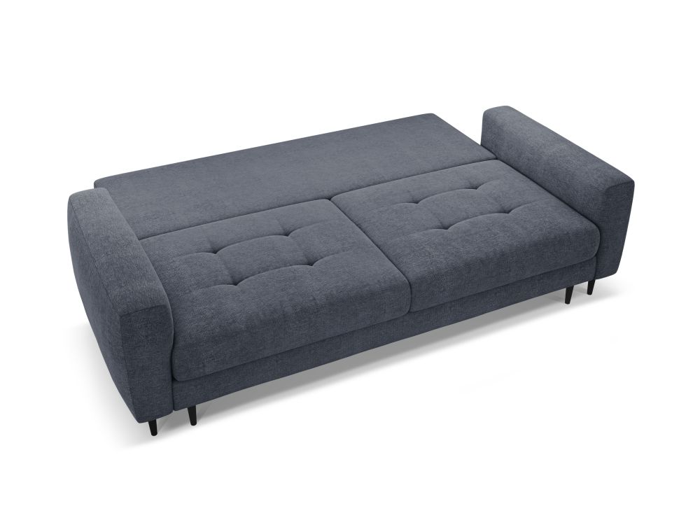Cosmopolitan Design Schlafsofa Lazio 3-Sitzer Strukturierter Stoff Sorella Dunkelblau