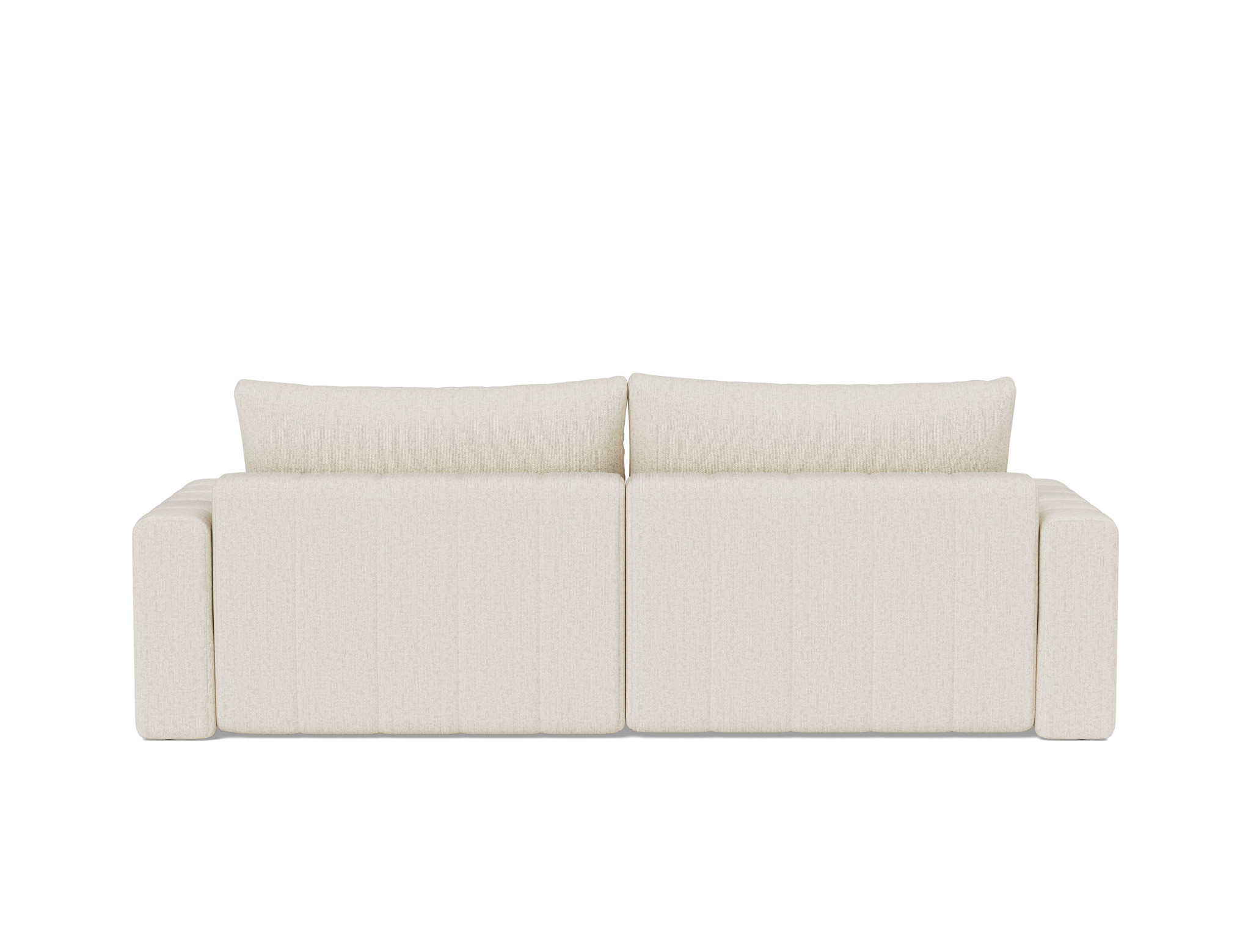 Schlafsofa Akello mit Chaiselongue und Armlehnen Boucle Skandi 531-Off-White
