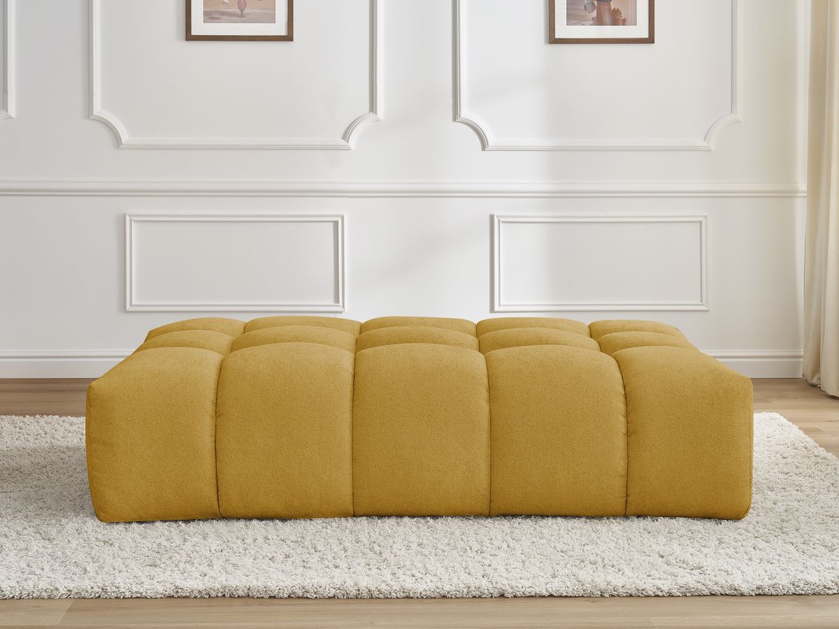 Bobochic Everest Pouf 166 × 100 cm Strukturstoff Gelb