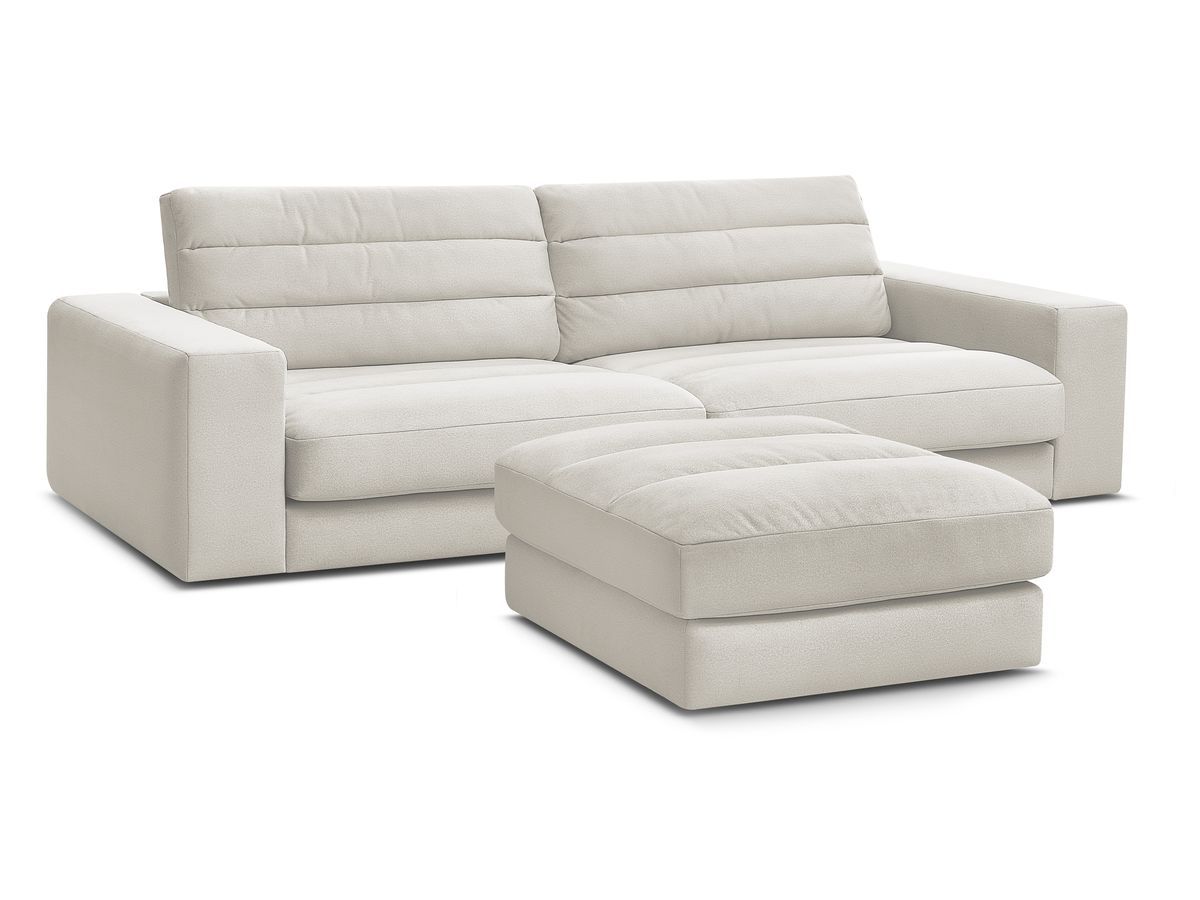 Bobochic Sierra Sofa 4-Sitzer mit Pouf Samt Beige