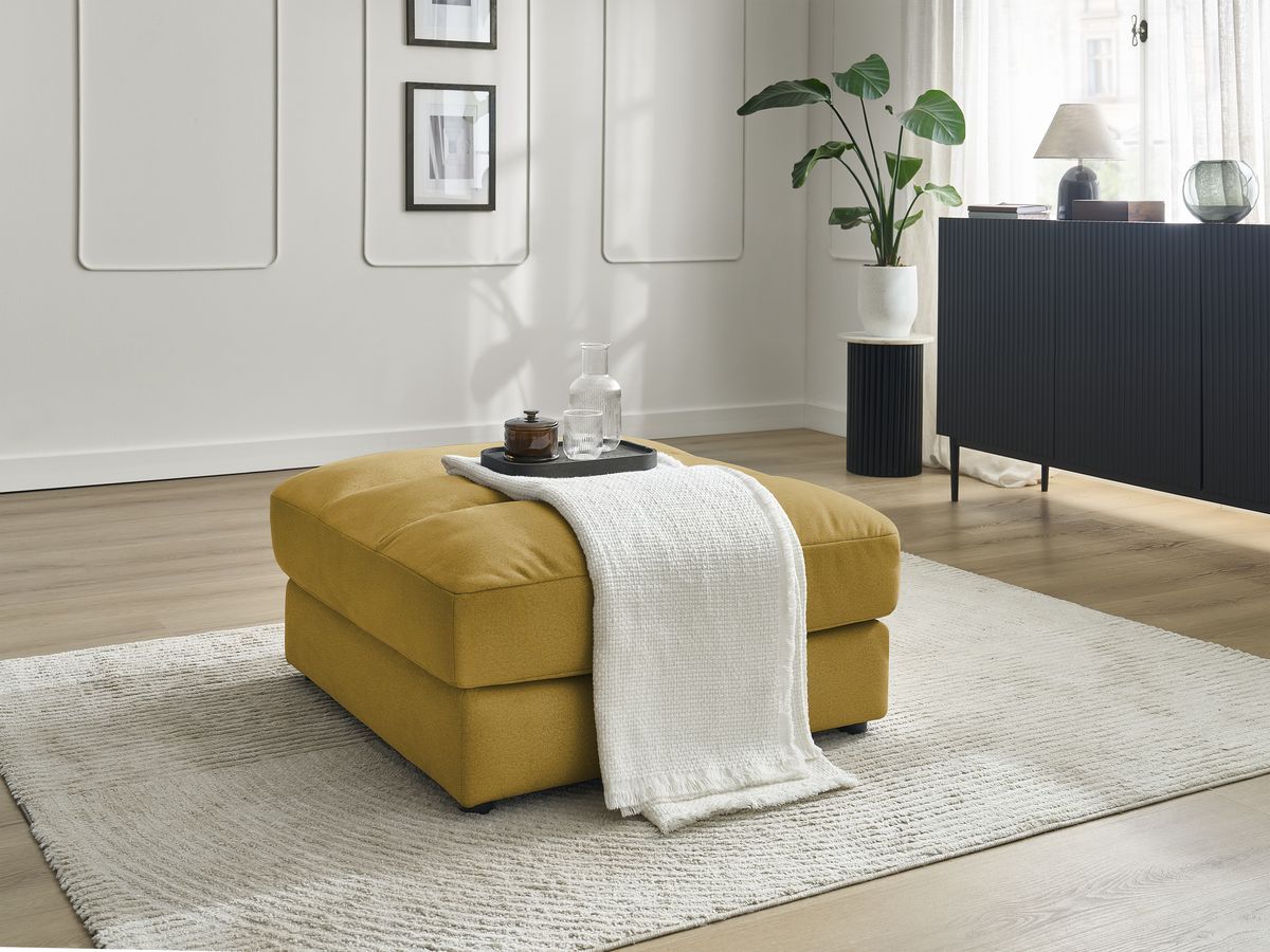 Bobochic Sierra Pouf Samt Gelb