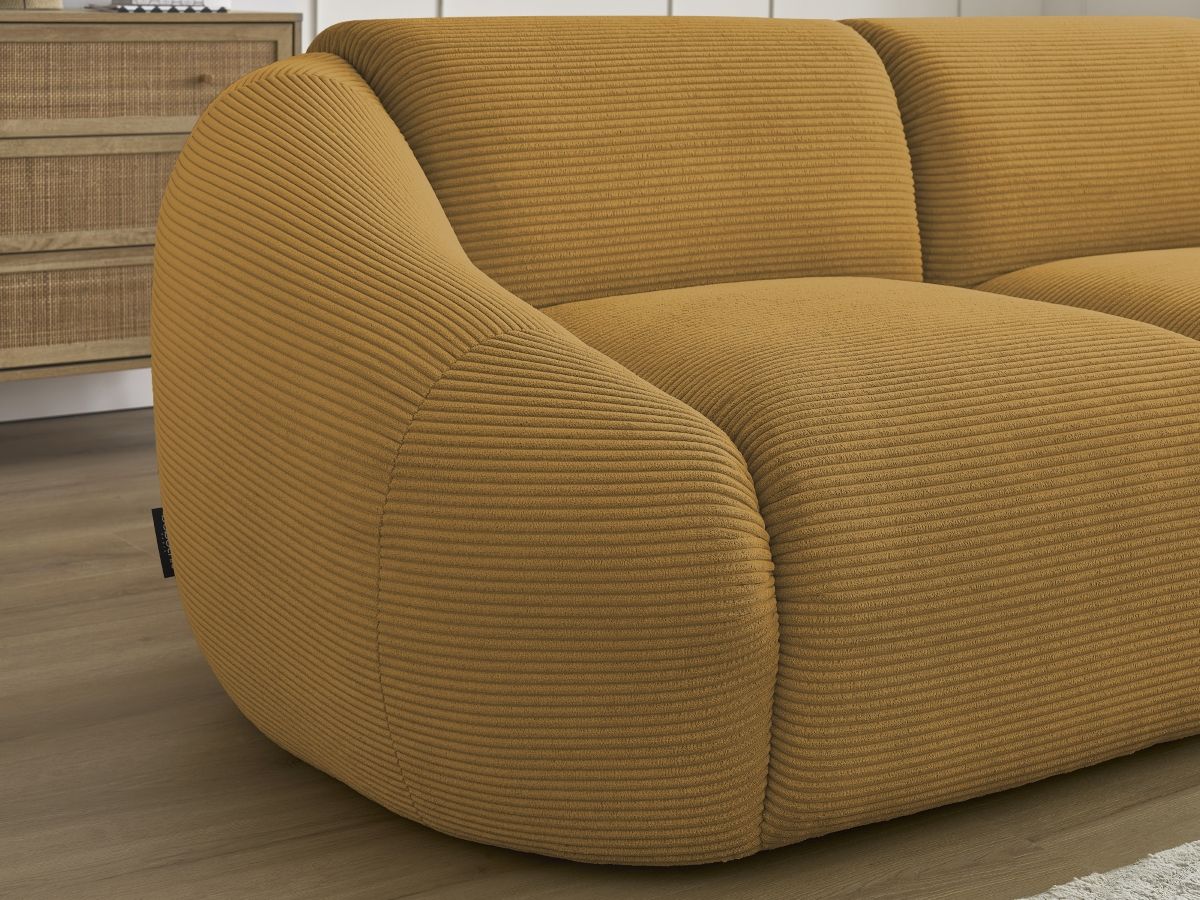 Bobochic Tina Sofa 2-Sitzer Cordsamt Gelb