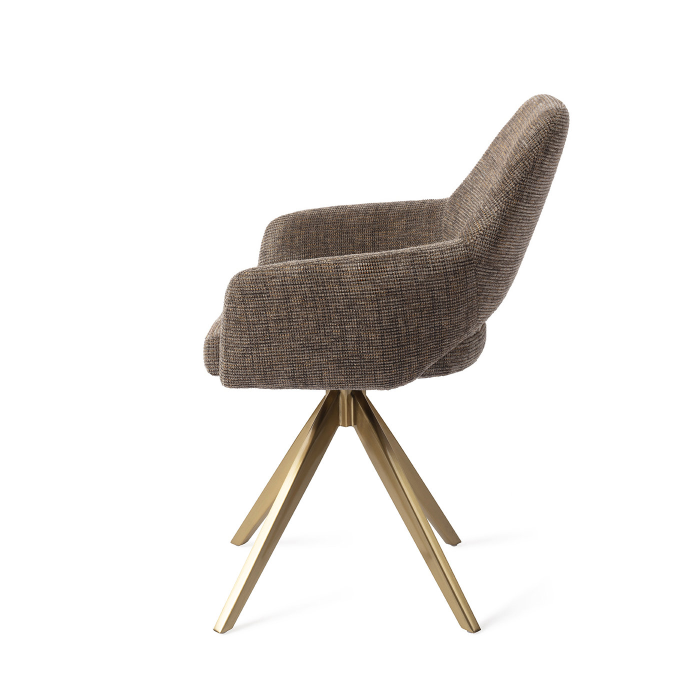 Jesper Home Esszimmerstuhl Yanai Checked Chestnut Turn Gold