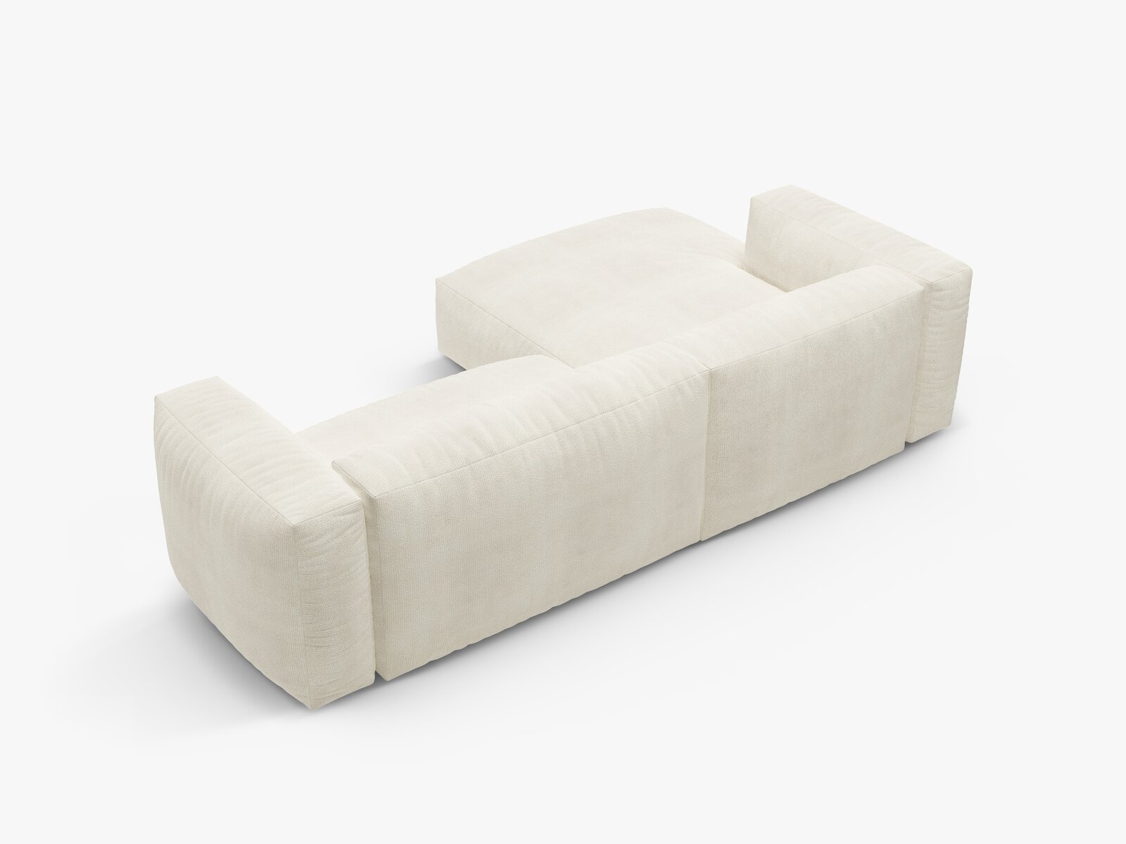 Micadoni Martina Ecksofa 4-Sitzer mit Schlaffunktion Links Boucle Monet Elfenbein