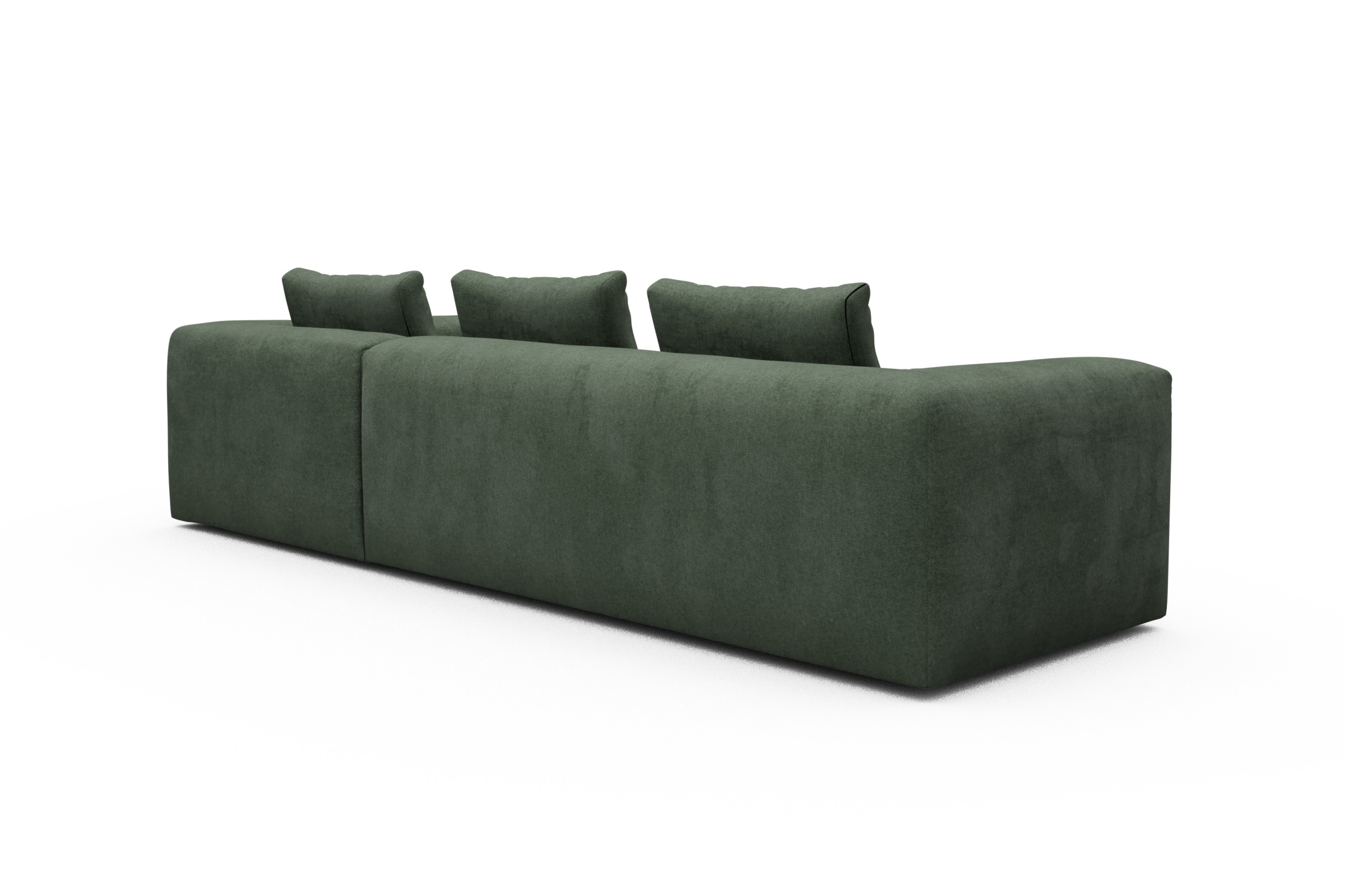 Ecksofa Fred Relax-Ecke rechts mit 2,5-Sitzer Casone-Forest-Green