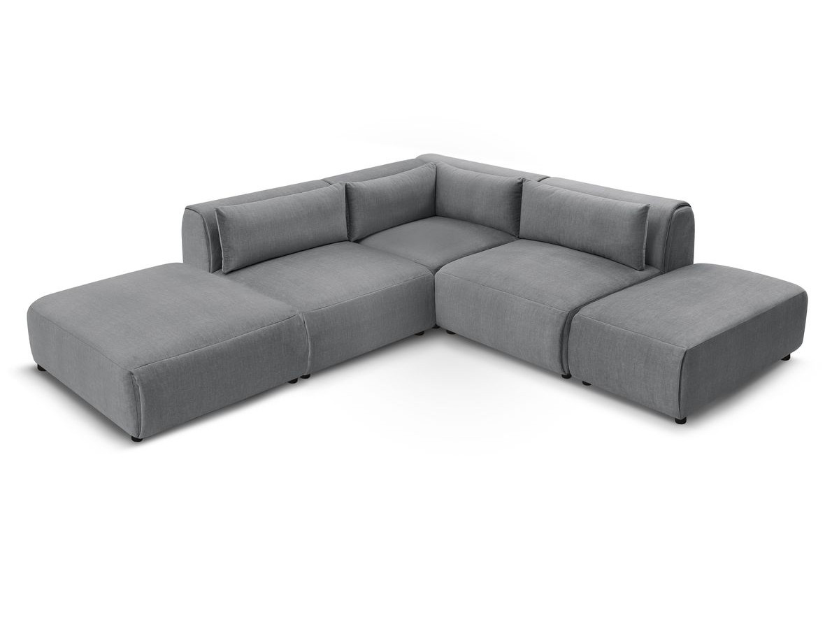Bobochic Jeanne Ecksofa 271 × 300 cm Samt Dunkelgrau