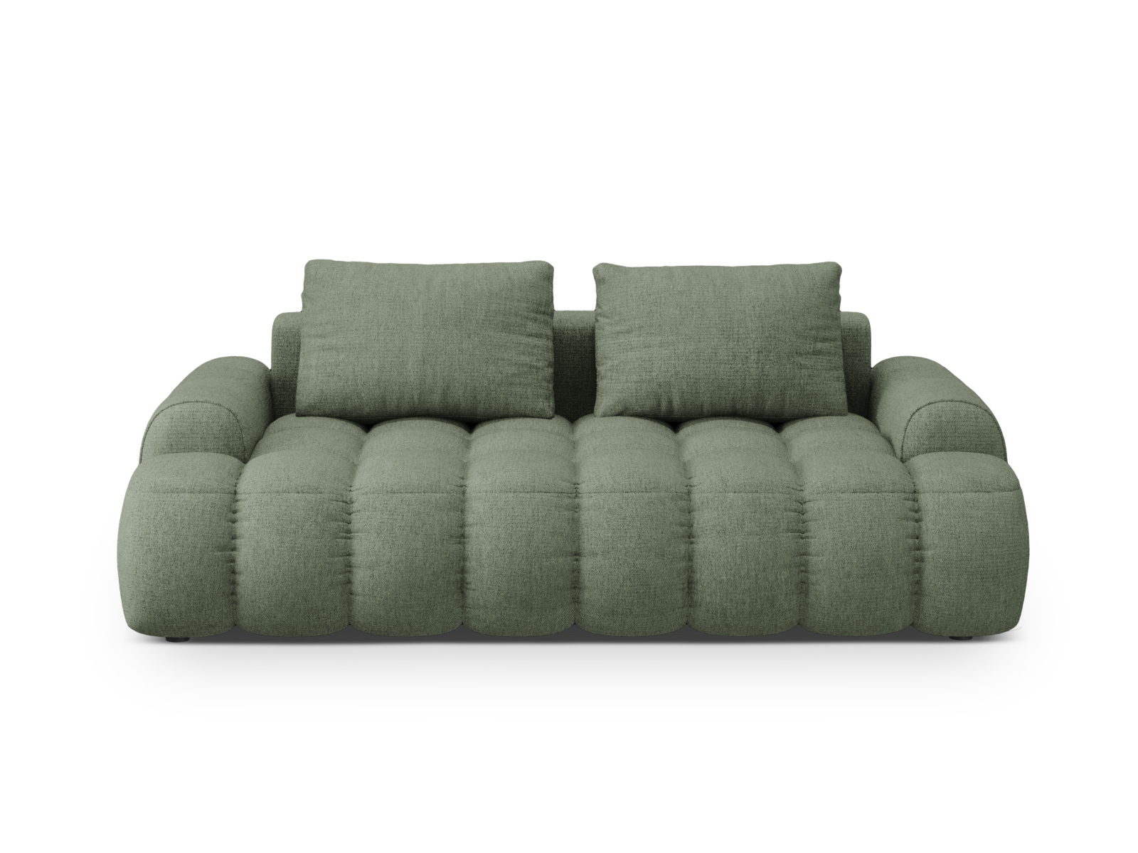 Cosmopolitan Design Sofa Linz 3-Sitzer Strukturierter Stoff Sorella Dunkles Olivgrün