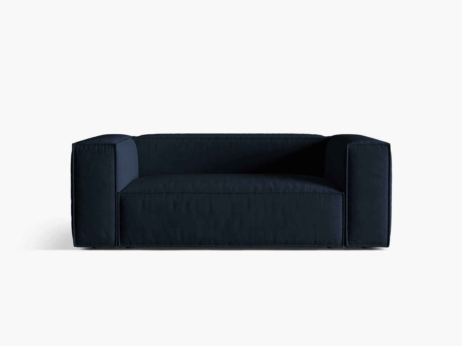 Micadoni Sofa Nuria 2-Sitzer Samt Dunkelblau
