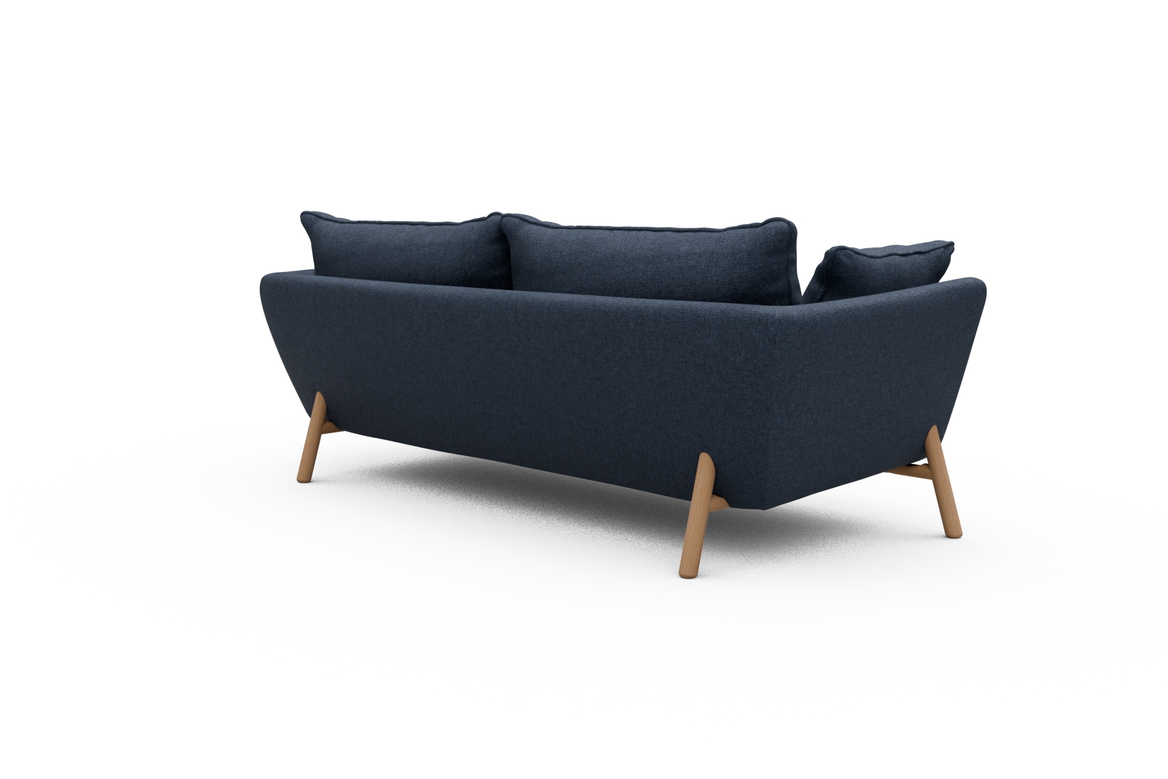 Sofa Emil PREMIUM 3-Sitzer Beinfarbe Eiche Natur Sama-Deep-Blue