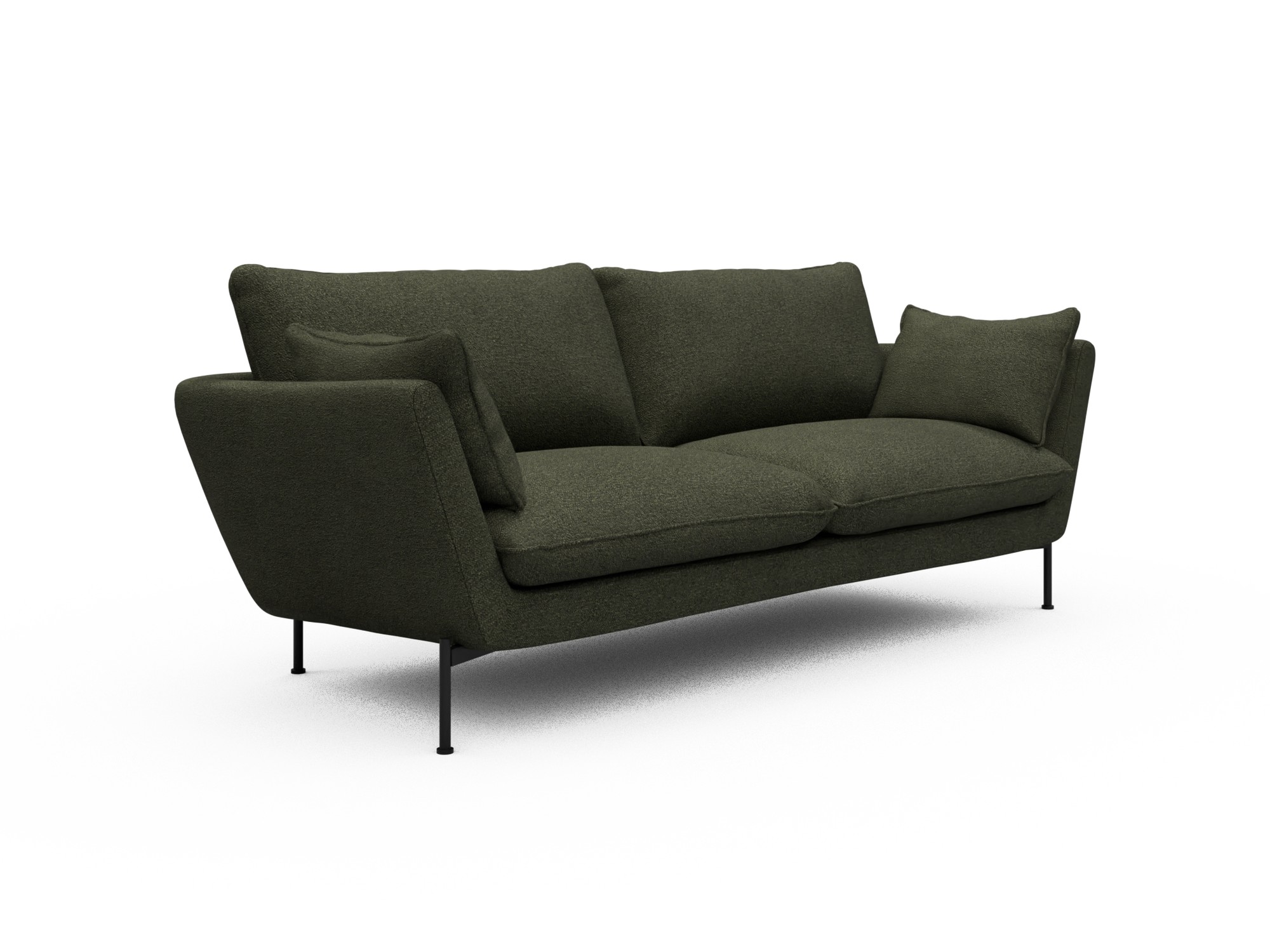 Skandi Home Sofa Anton 3-Sitzer Boucle-Forest-Green moebelfaktor