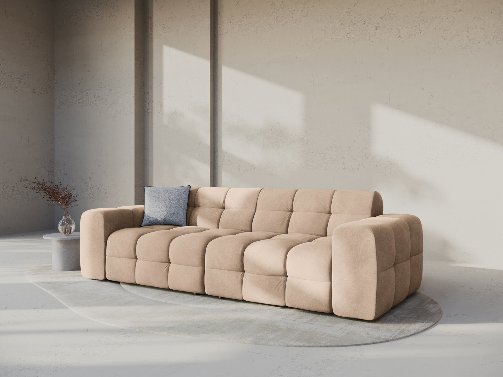 Micadoni Sofa Kendal 4-Sitzer Samt Mandel Beige