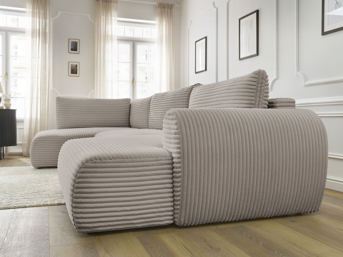 Bobochic Lucien Wohnlandschaft Breitcord weich Taupe Ecke rechts