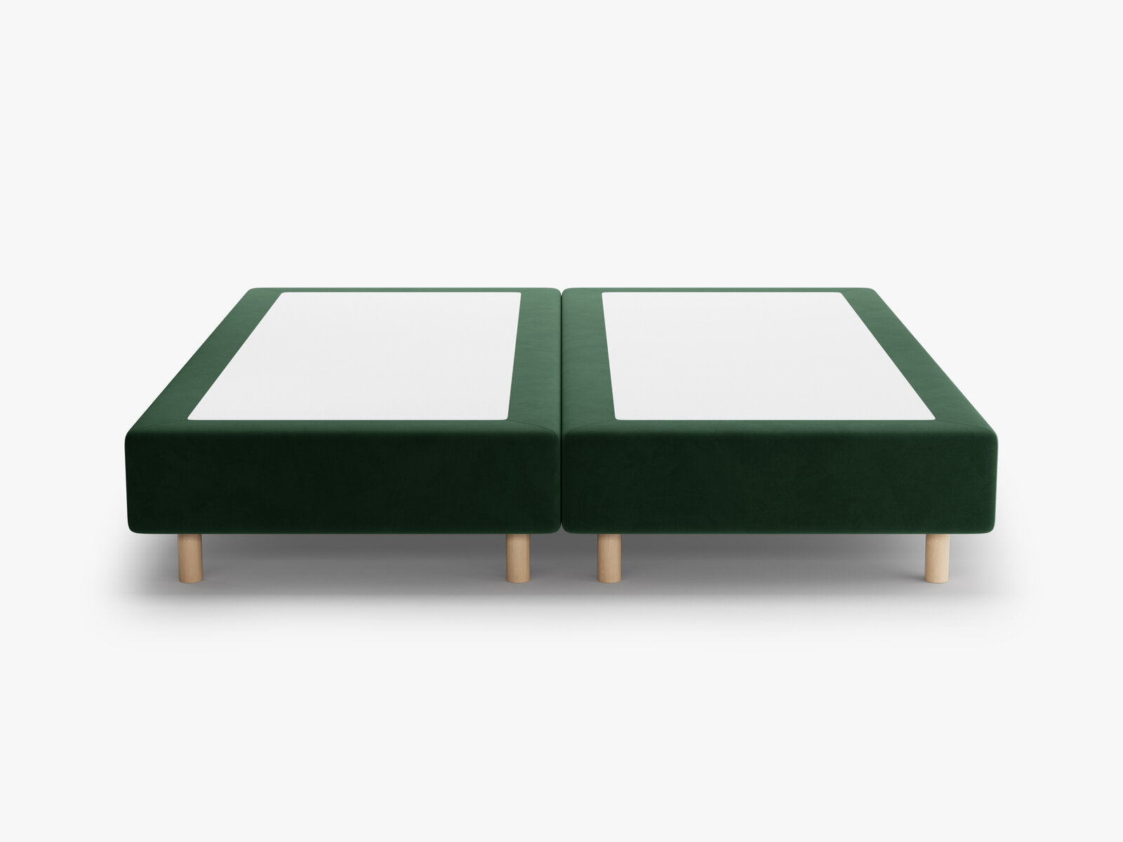Micadoni Whale Polster-Bettgestell Samt Paris Grün Natürliches Buchenholz 180x200