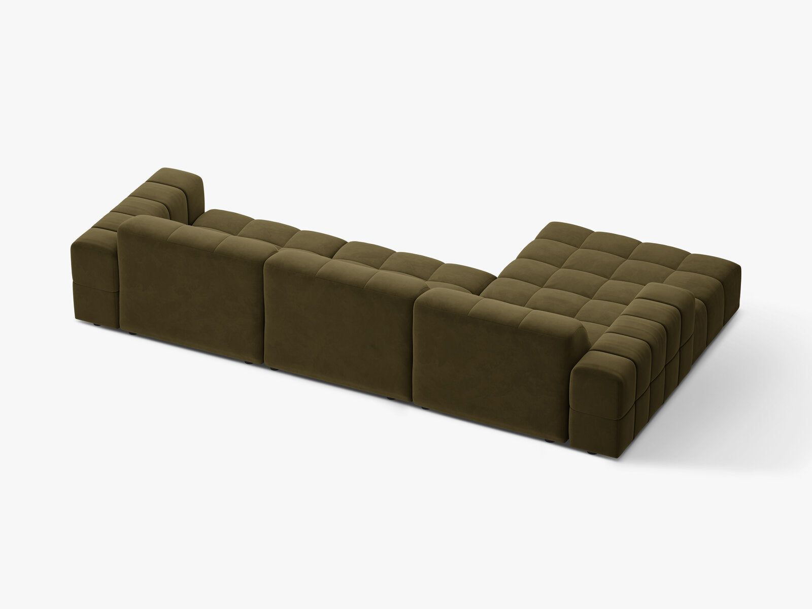 Micadoni Ecksofa Jennifer 4-Sitzer Links Samt Bluvel Grün