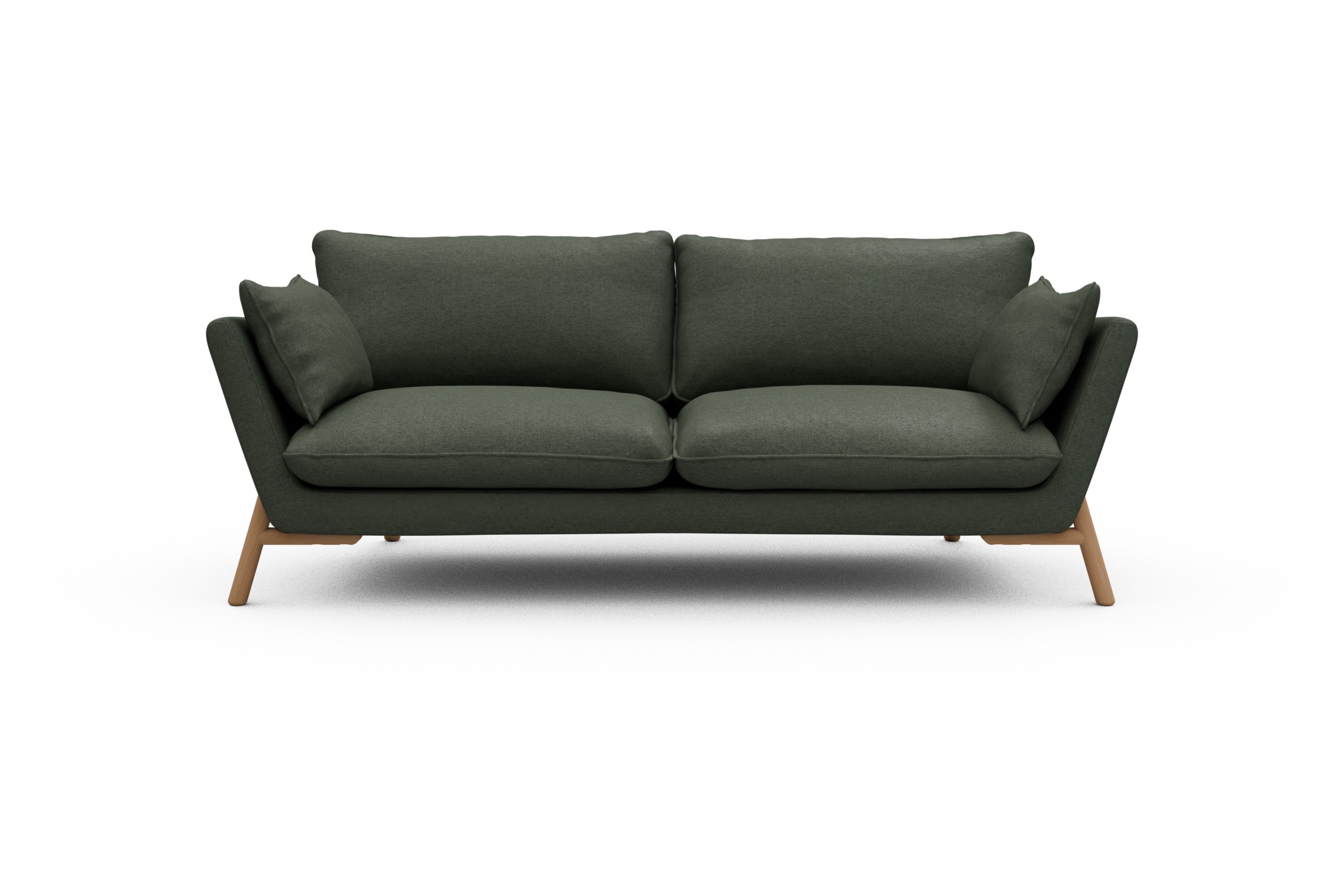 Skandi Home Sofa Emil 3-Sitzer Beinfarbe Eiche Natur Denari-Forest-Green moebelfaktor