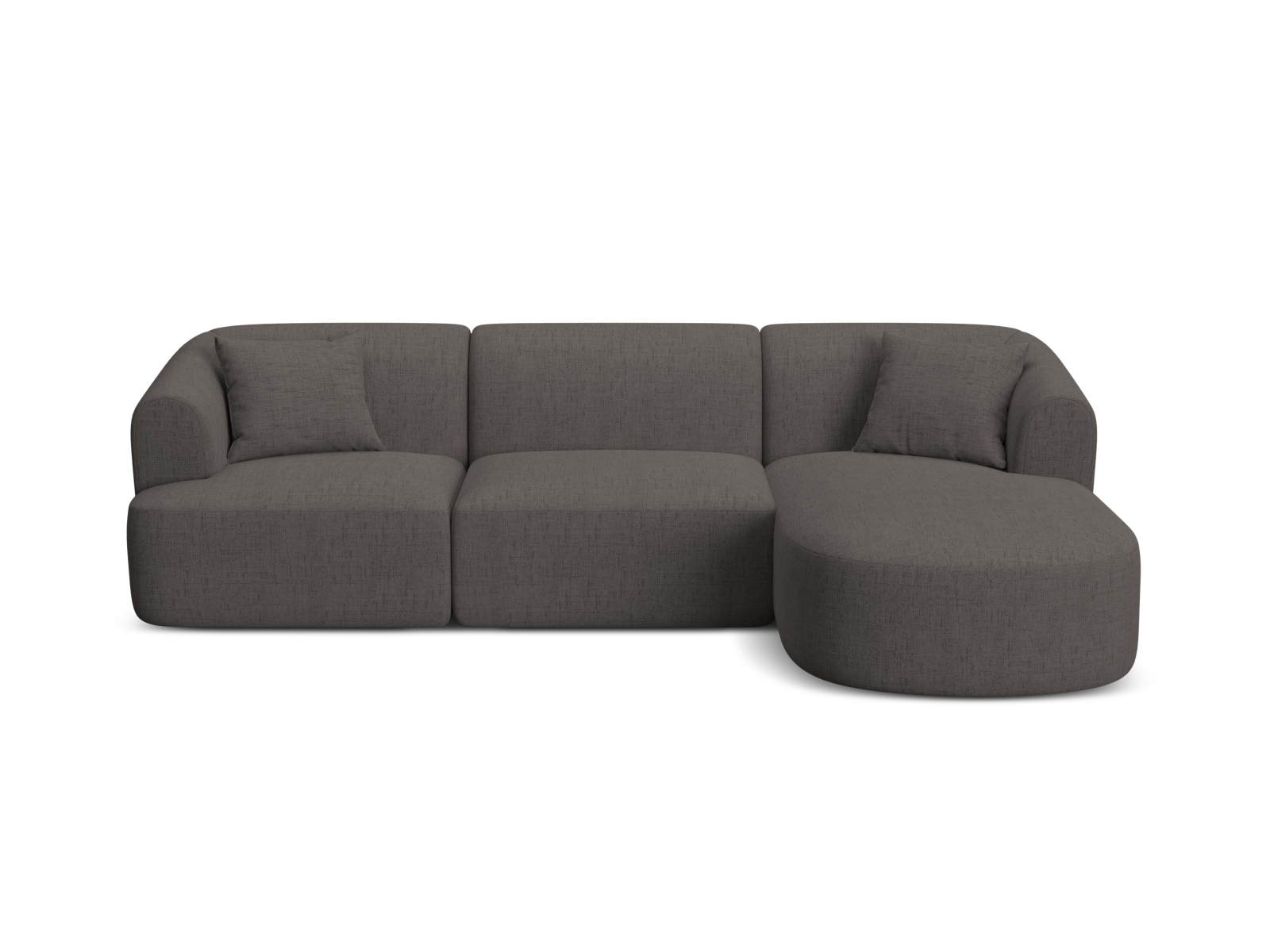Cosmopolitan Design Ecksofa Campi 4-Sitzer Strukturierter Stoff Moly Grau Rechts