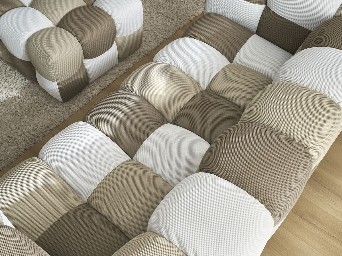 Bobochic Cloud Sofa 4-Sitzer mit Pouf Mesh-Stoff Mehrfarbig