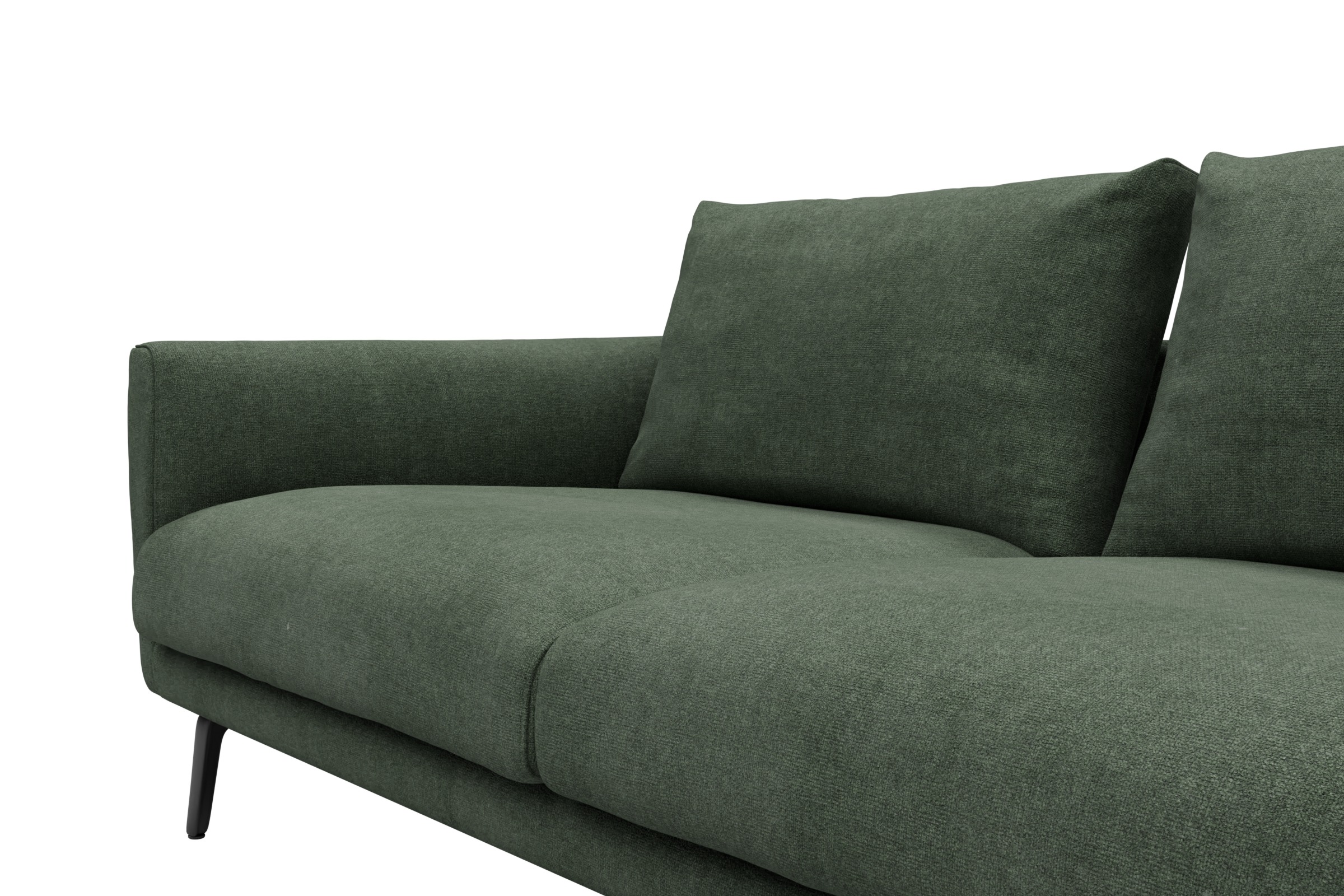 Ecksofa Karl Relax-Ecke rechts mit 2,5-Sitzer Casone-Forest-Green