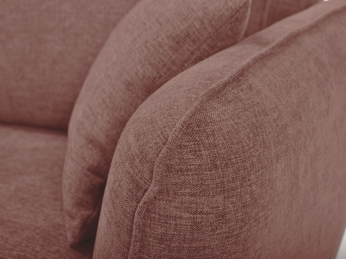 Bobochic Luigi Ecksofa mit Pouf Strukturstoff Rosa Ecke links