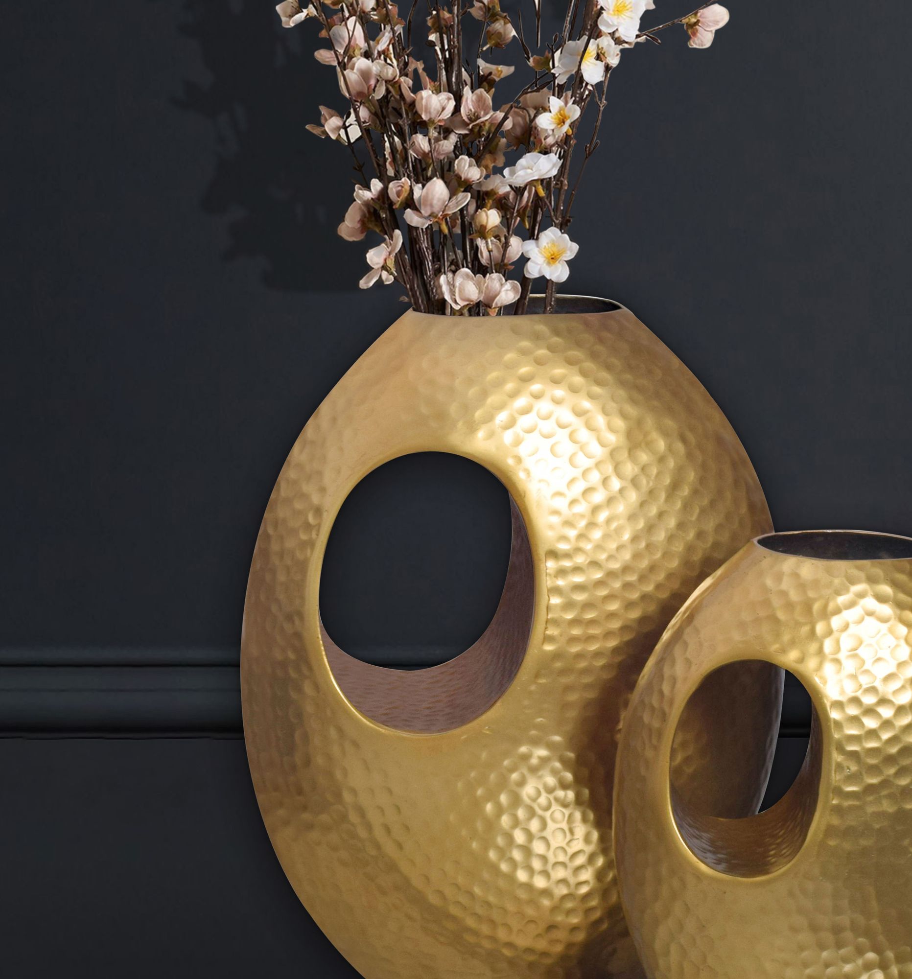 Tischvase Vikeland Aluminium Gold 29 × 17 × 39 cm