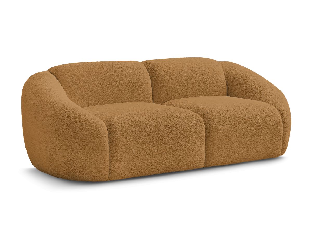 Bobochic Tina Sofa 2-Sitzer Bouclé-Stoff Gelb