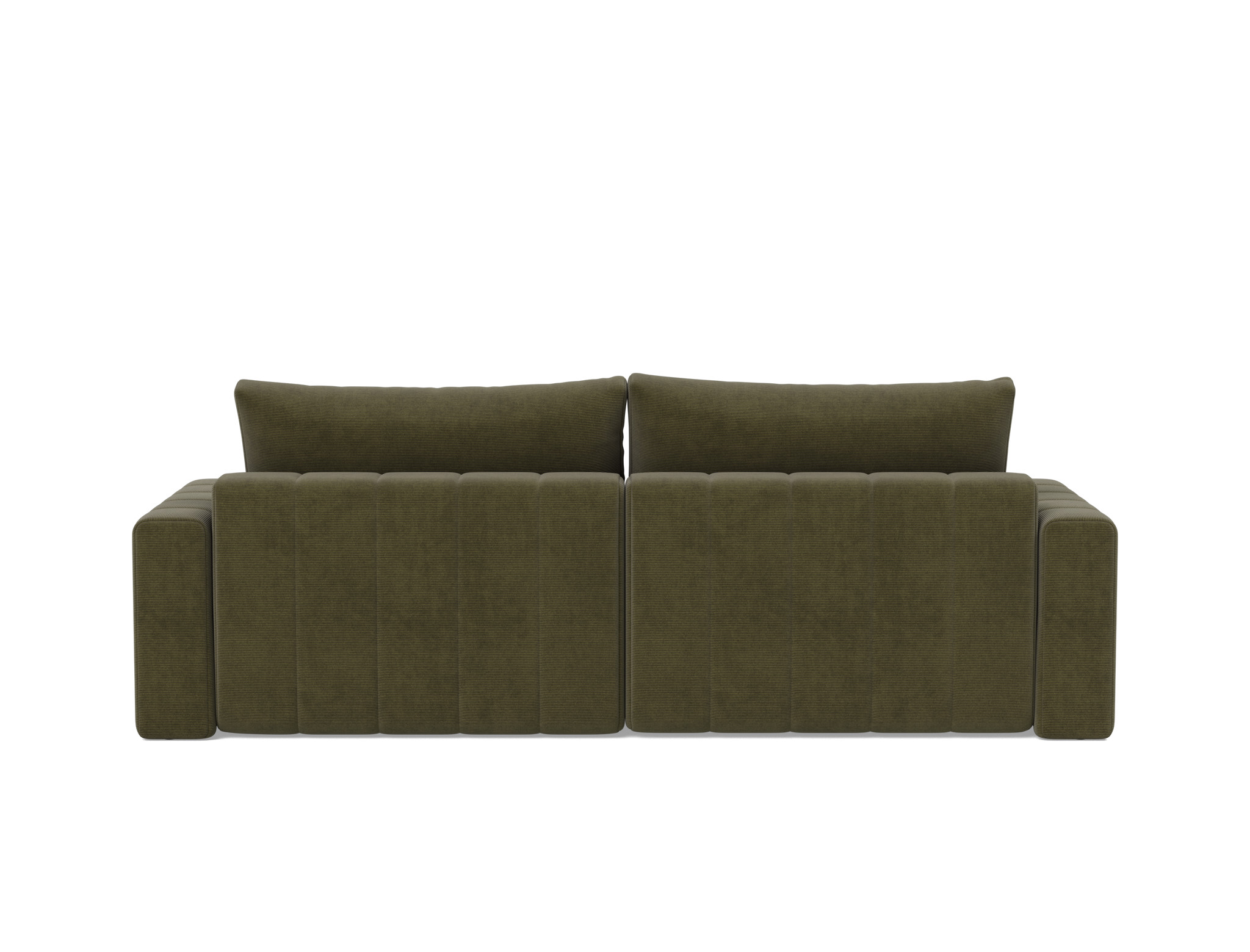 Schlafsofa Akello mit Chaiselongue und Armlehnen Kord Cordufine 316-Pine-Green