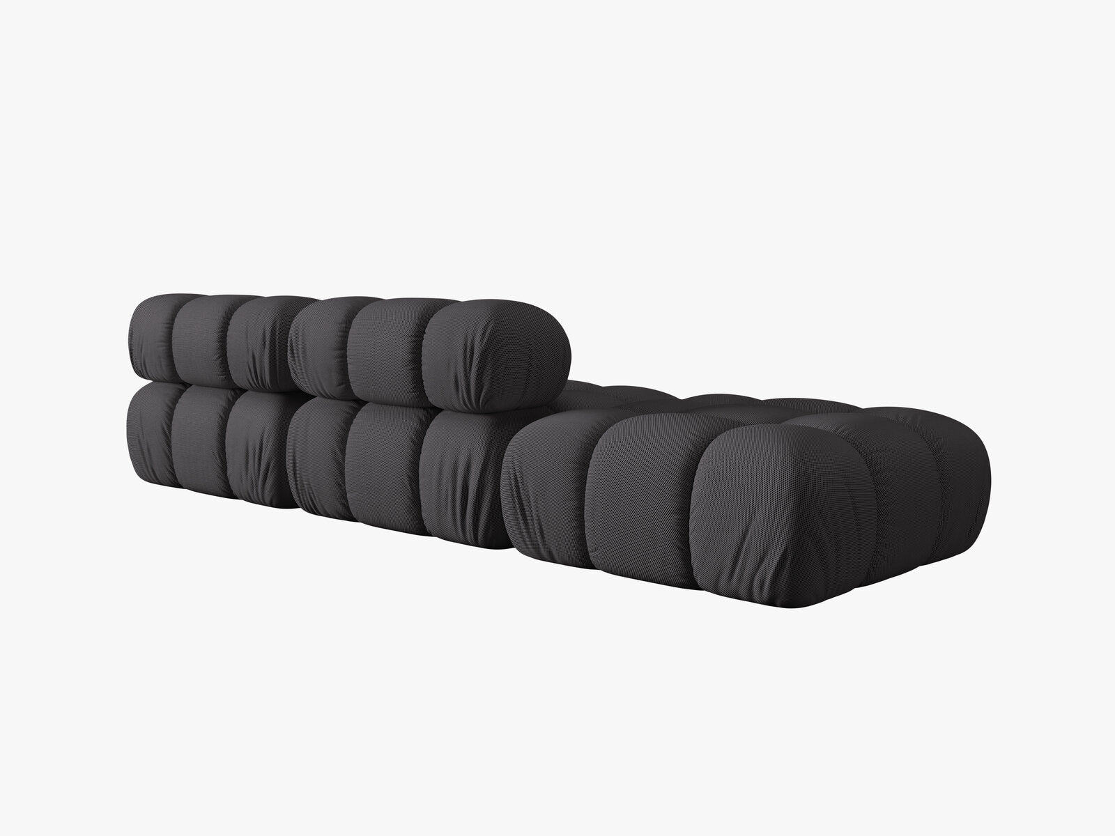Micadoni Modulares Sofa Bellis 4-Sitzer Links 3D-Stoff Sonic Espresso