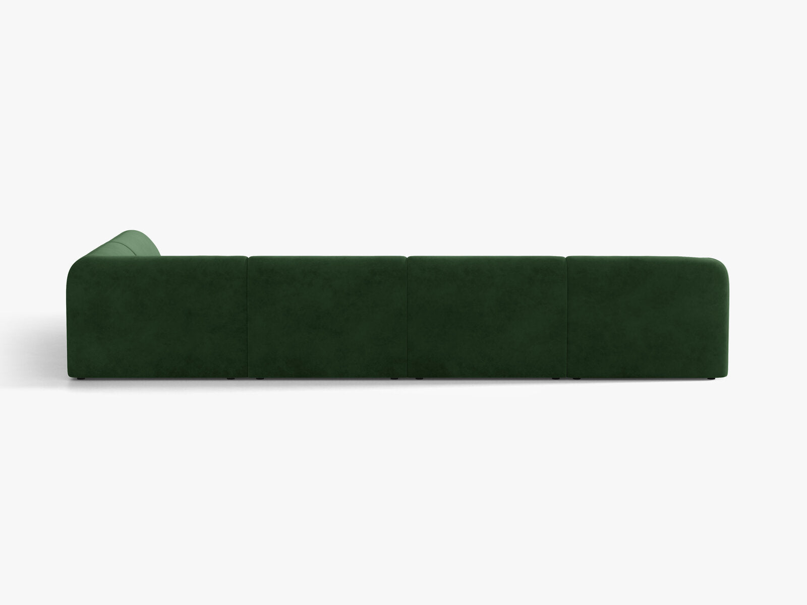 Micadoni Panorama-Ecksofa Miley 6-Sitzer Samt Venus Flaschengrün Rechts