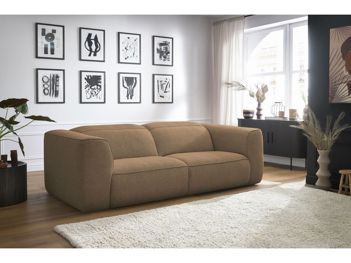 Bobochic William Sofa 3-Sitzer Melange-Stoff Orange