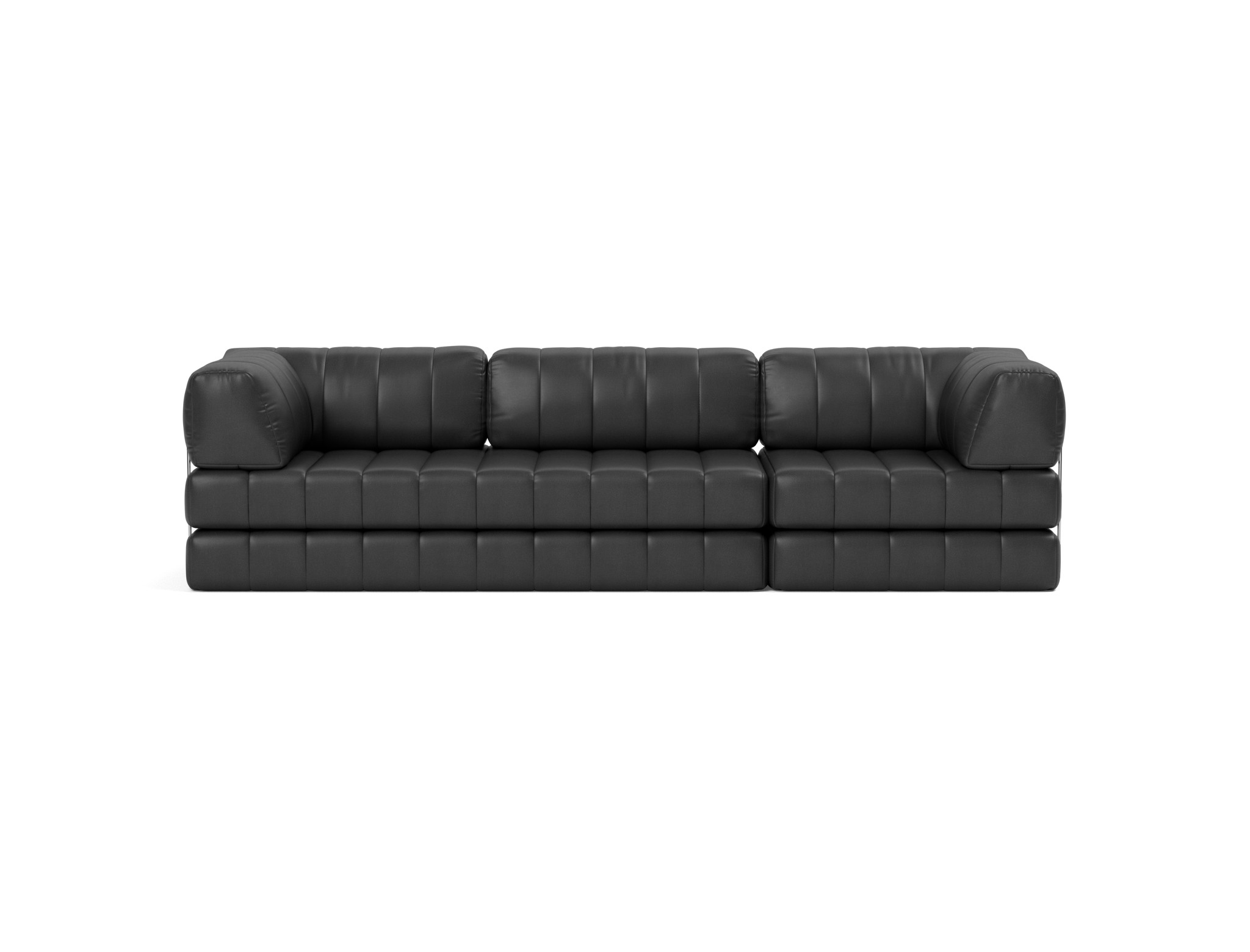 Schlafsofa CozyPad Grand mit Armlehnen Lederoptik Faunal 550-Black