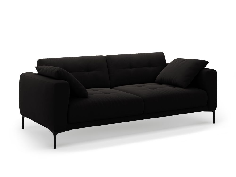 Cosmopolitan Design Sofa Lazio 4-Sitzer Samt Salvador Schwarz