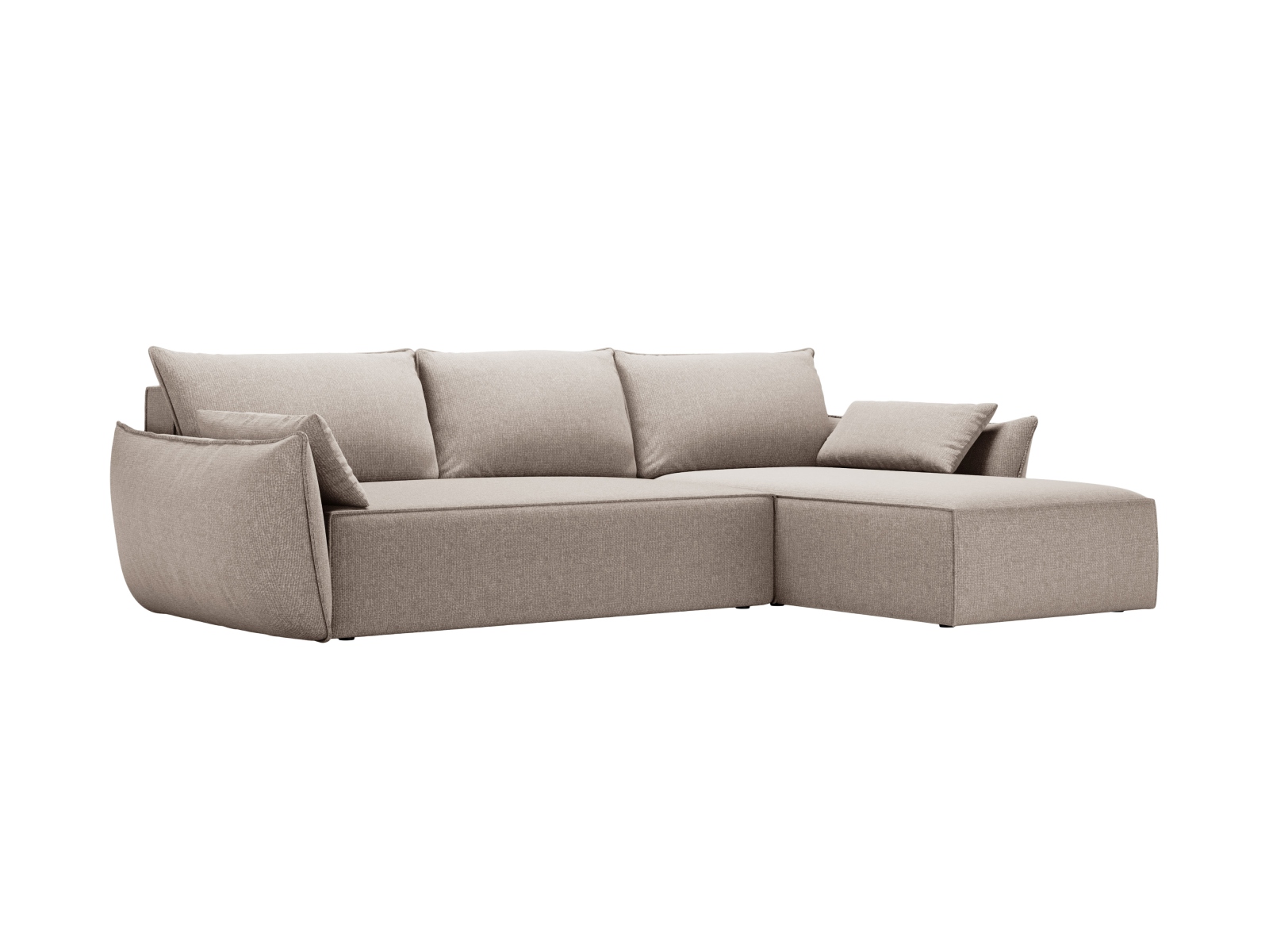 Micadoni Ecksofa Kaelle 4-Sitzer mit Schlaffunktion Links Chenille Beige