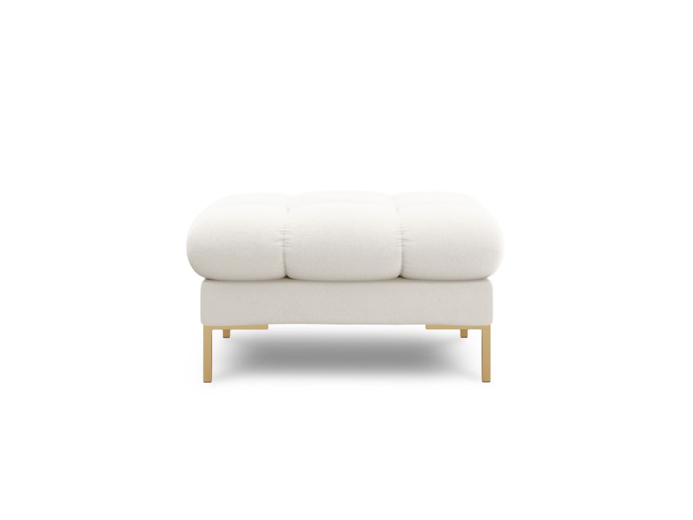 Cosmopolitan Design Pouf Bali Strukturierter Stoff Neve Helles Beige Beine Gold