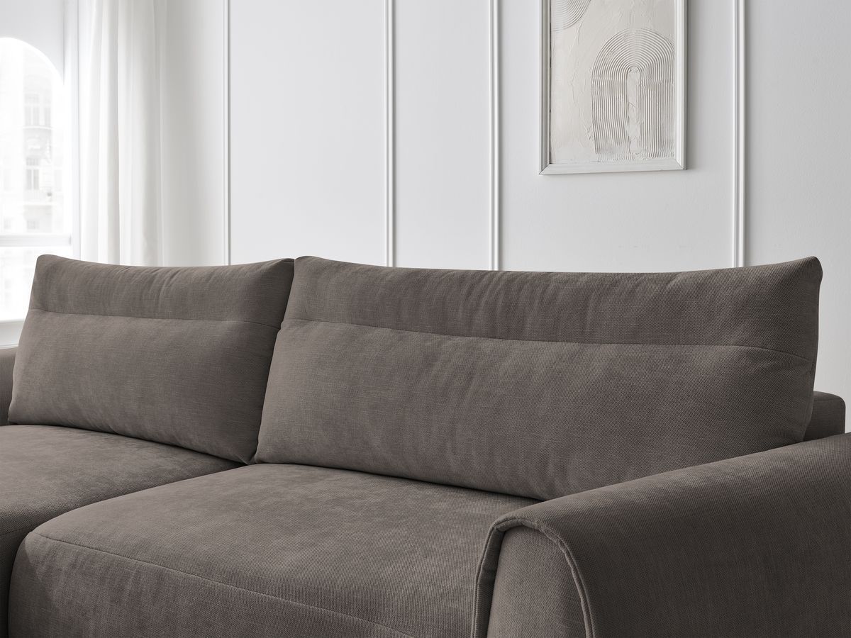 Bobochic Aden Ecksofa 293 × 152 cm Stoff Taupe Ecke links