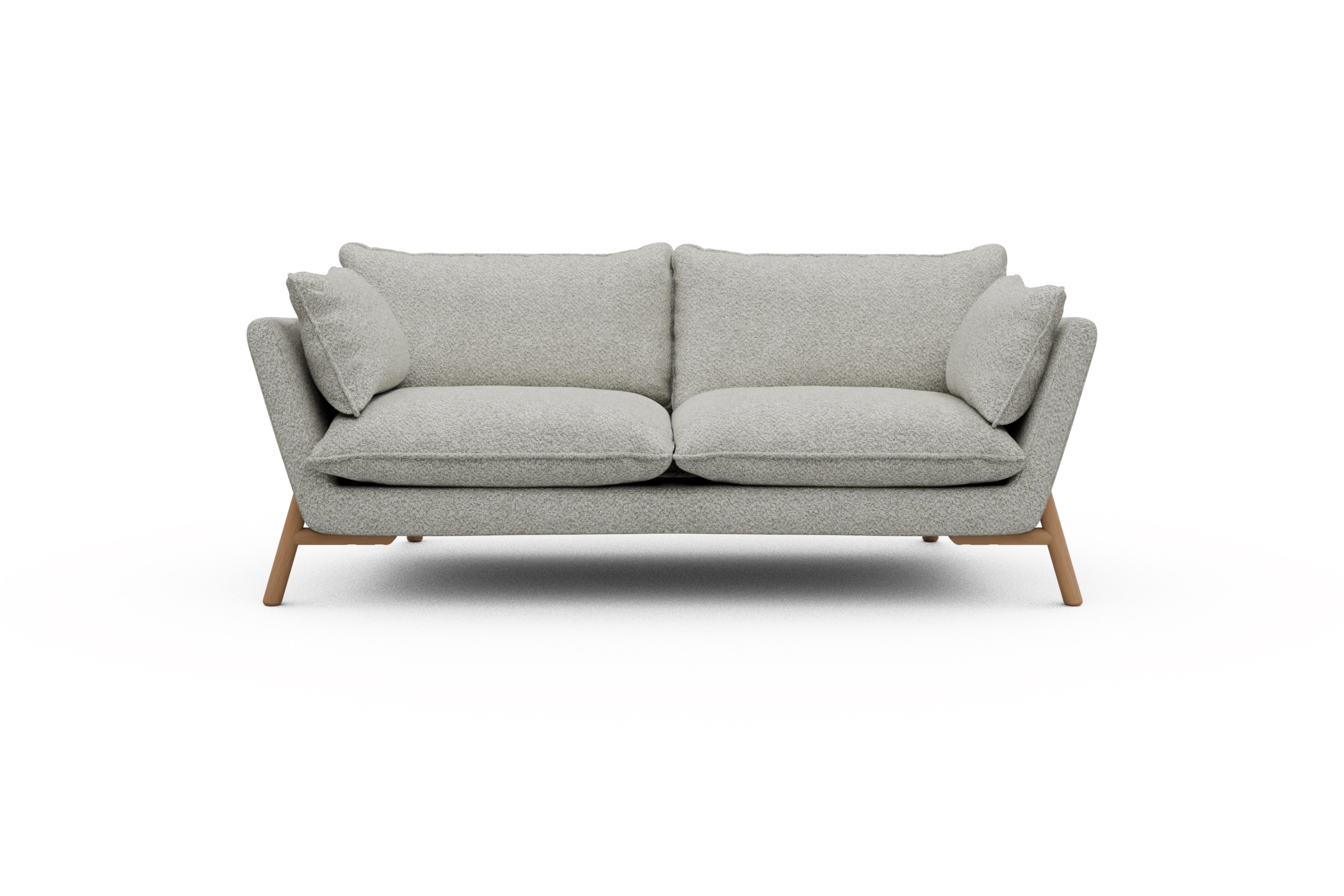 Skandi Home Sofa Emil PREMIUM 2-Sitzer Beinfarbe Eiche Natur Vanora-Warm-Sand moebelfaktor