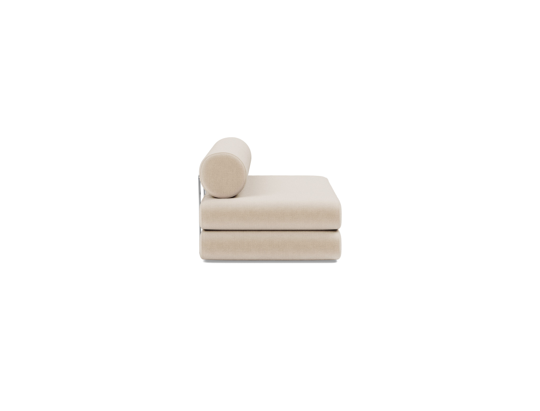 Tagesbett Circlus mit Rückenrollen Chenille Esina 410-Almond-Beige