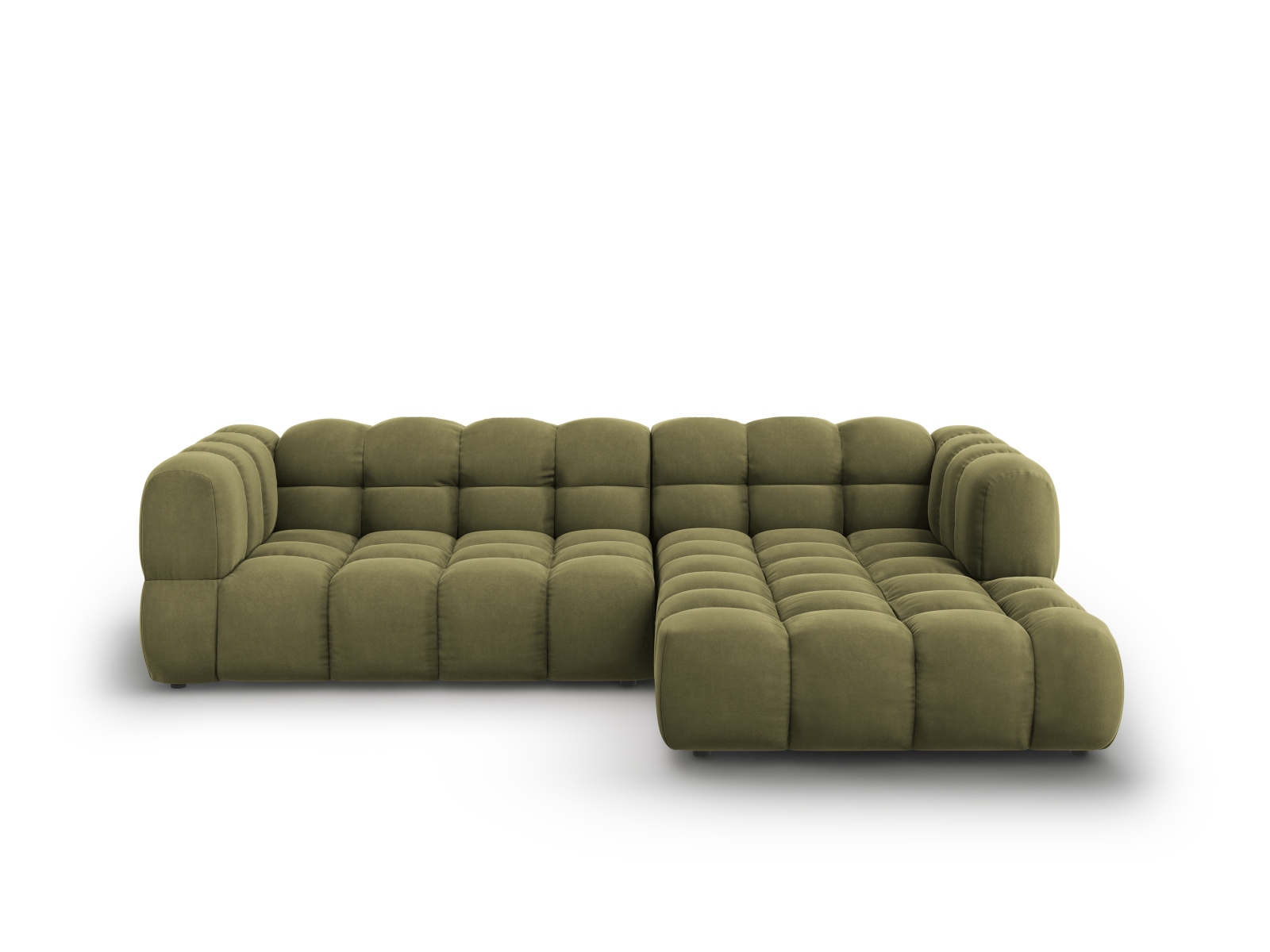 Cosmopolitan Design Ecksofa Sky 4-Sitzer mittlere Version Samt Casino Hellgrün Rechts