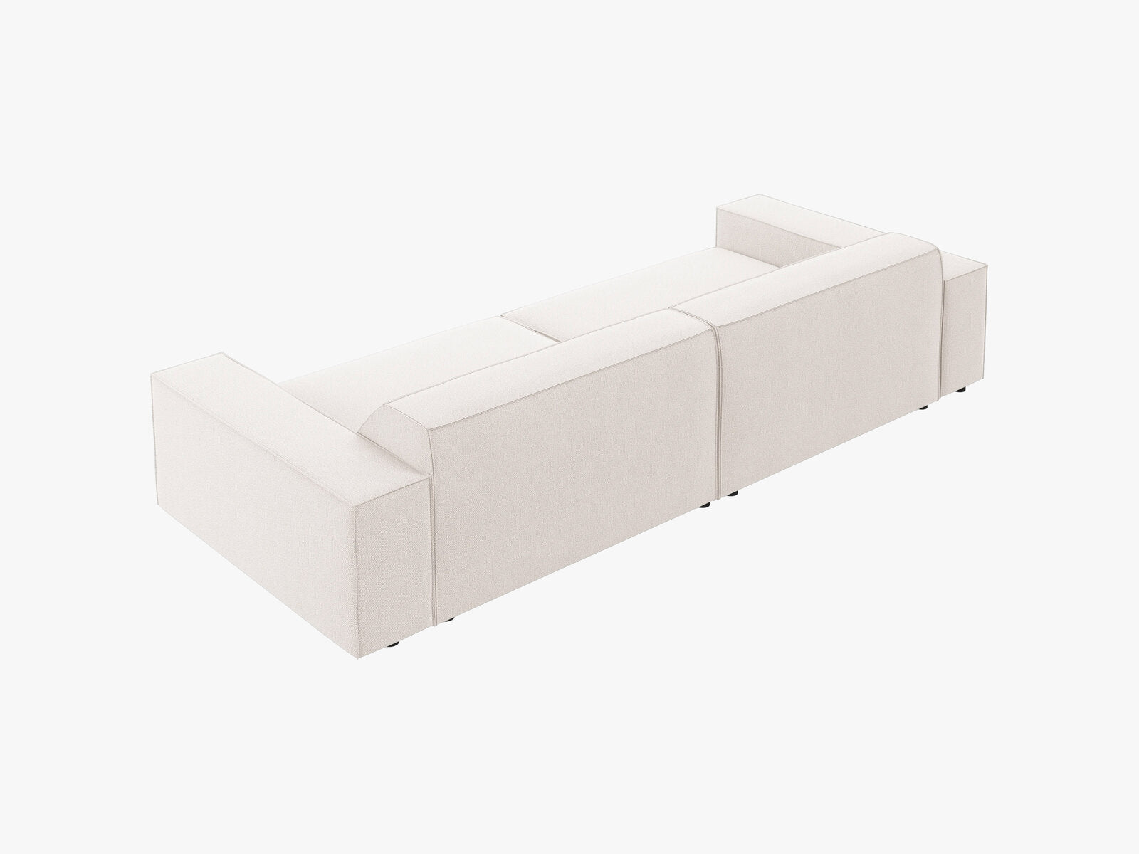 Micadoni Sofa Jodie 4-Sitzer Strukturierter Stoff Megan Helles Beige