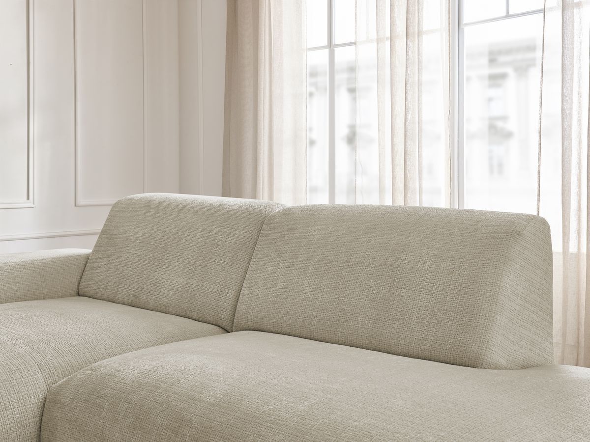Bobochic Sirius Ecksofa 405 × 170 cm Strukturstoff Beige Ecke links